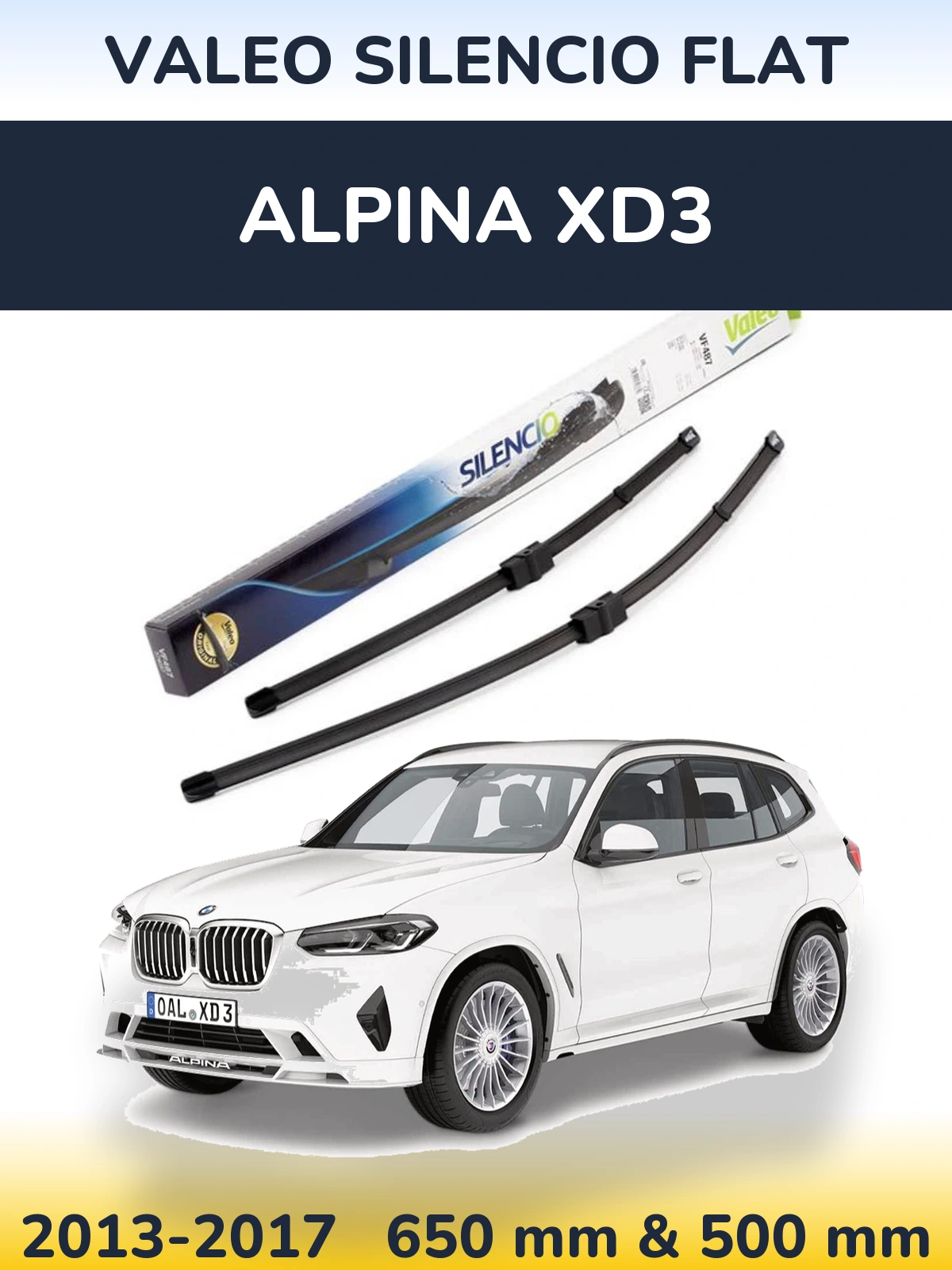 Torkarblad Valeo Silencio Flat för Alpina XD3
