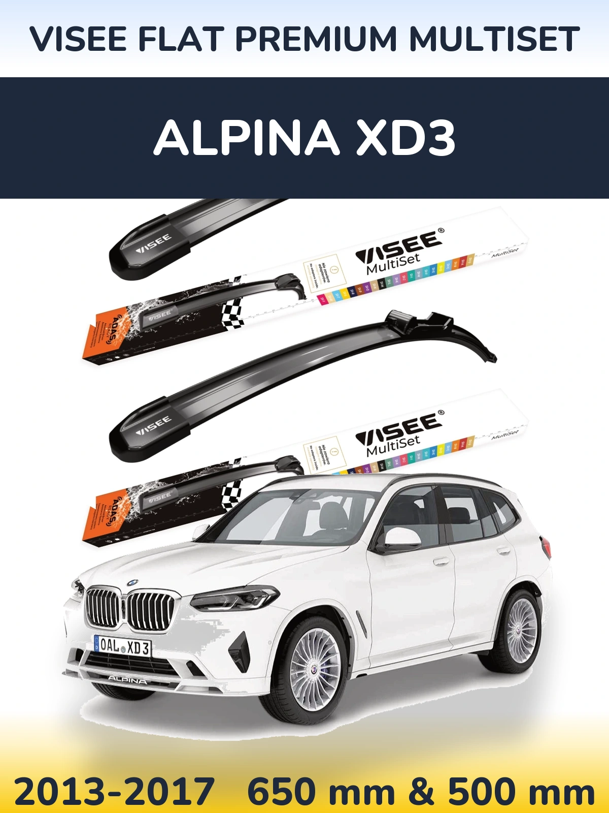 Torkarblad VISEE FLAT PREMIUM MultiSet för Alpina XD3