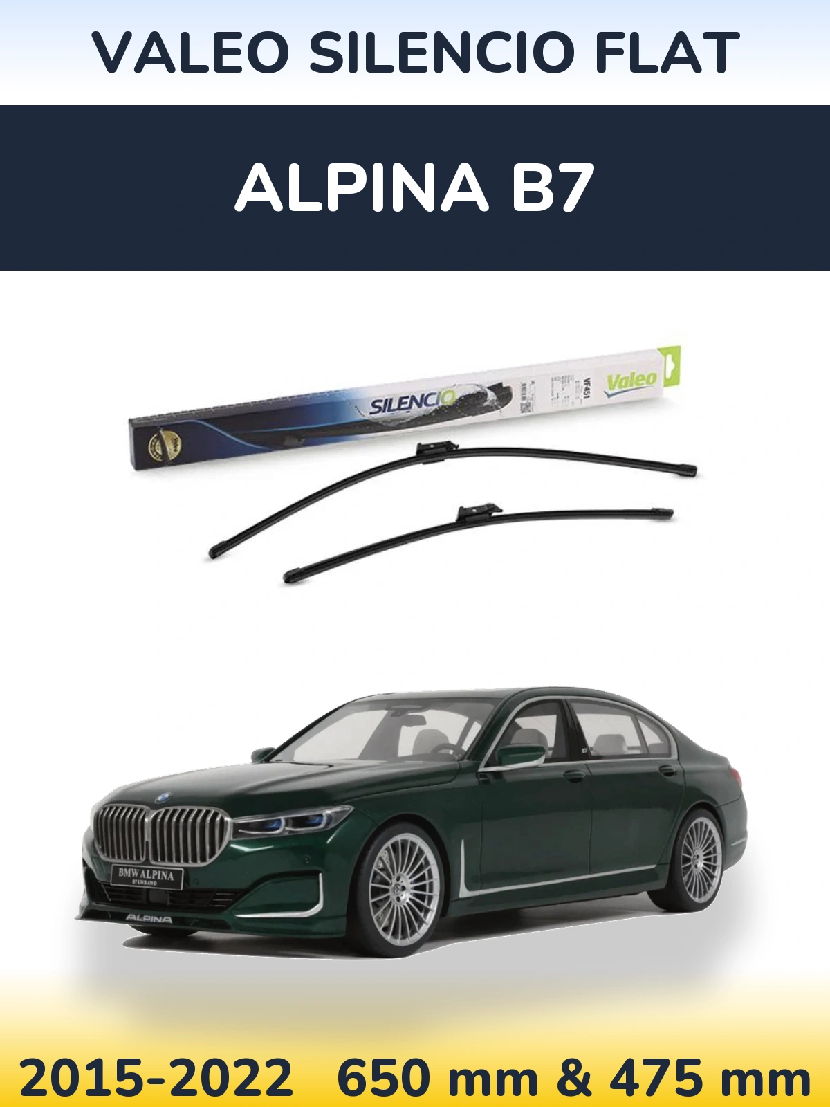 Torkarblad Valeo Silencio Flat för Alpina B7