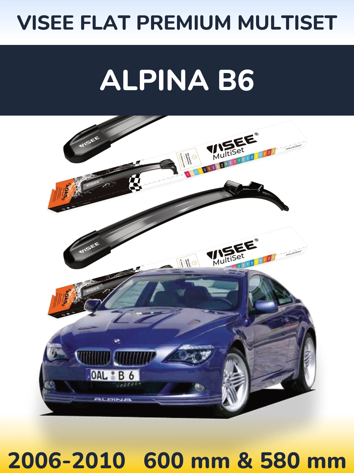 Torkarblad VISEE FLAT PREMIUM MultiSet för Alpina B6