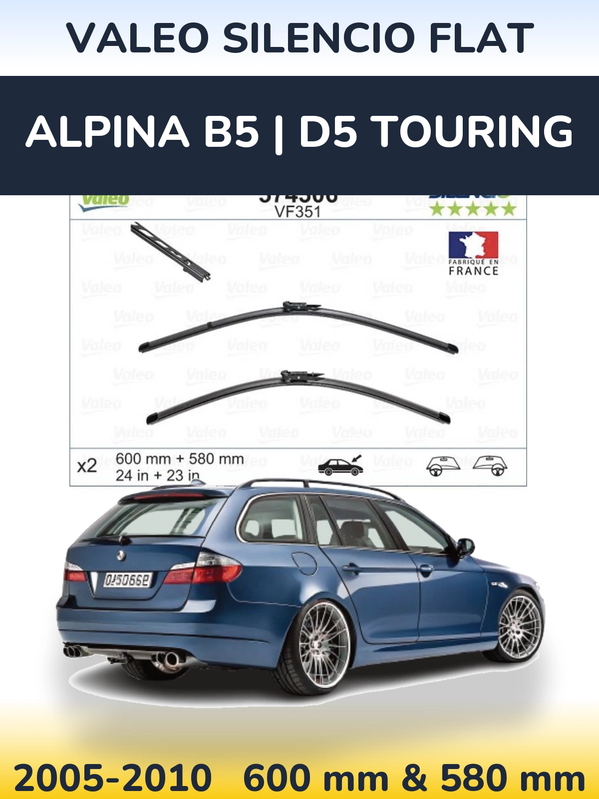 Torkarblad Valeo Silencio Flat för Alpina B5 | D5 Touring