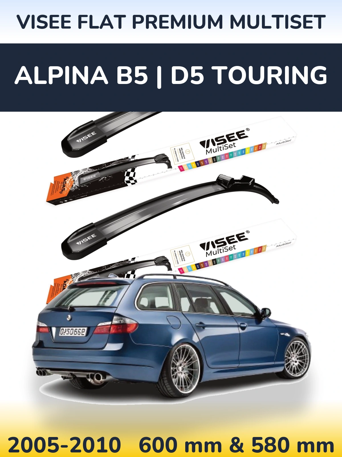 Torkarblad VISEE FLAT PREMIUM MultiSet för Alpina B5 | D5 Touring