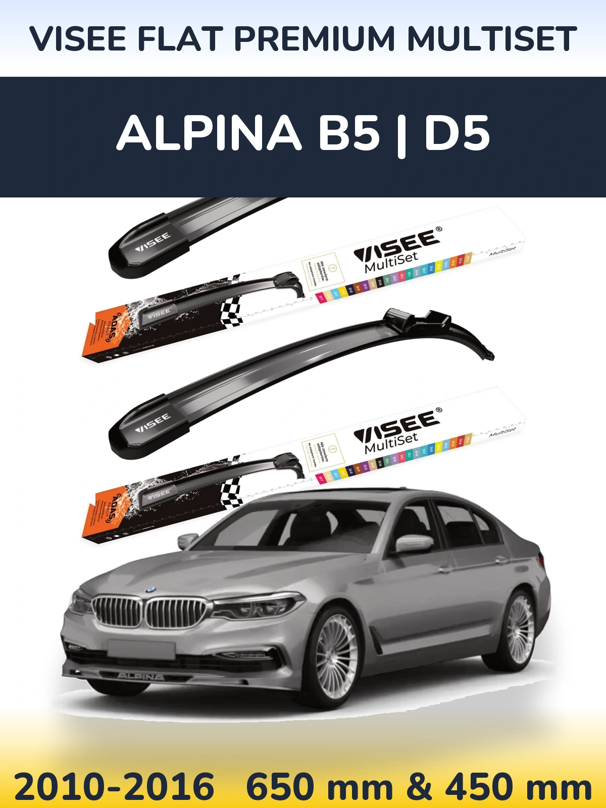 Torkarblad VISEE FLAT PREMIUM MultiSet för Alpina B5 | D5