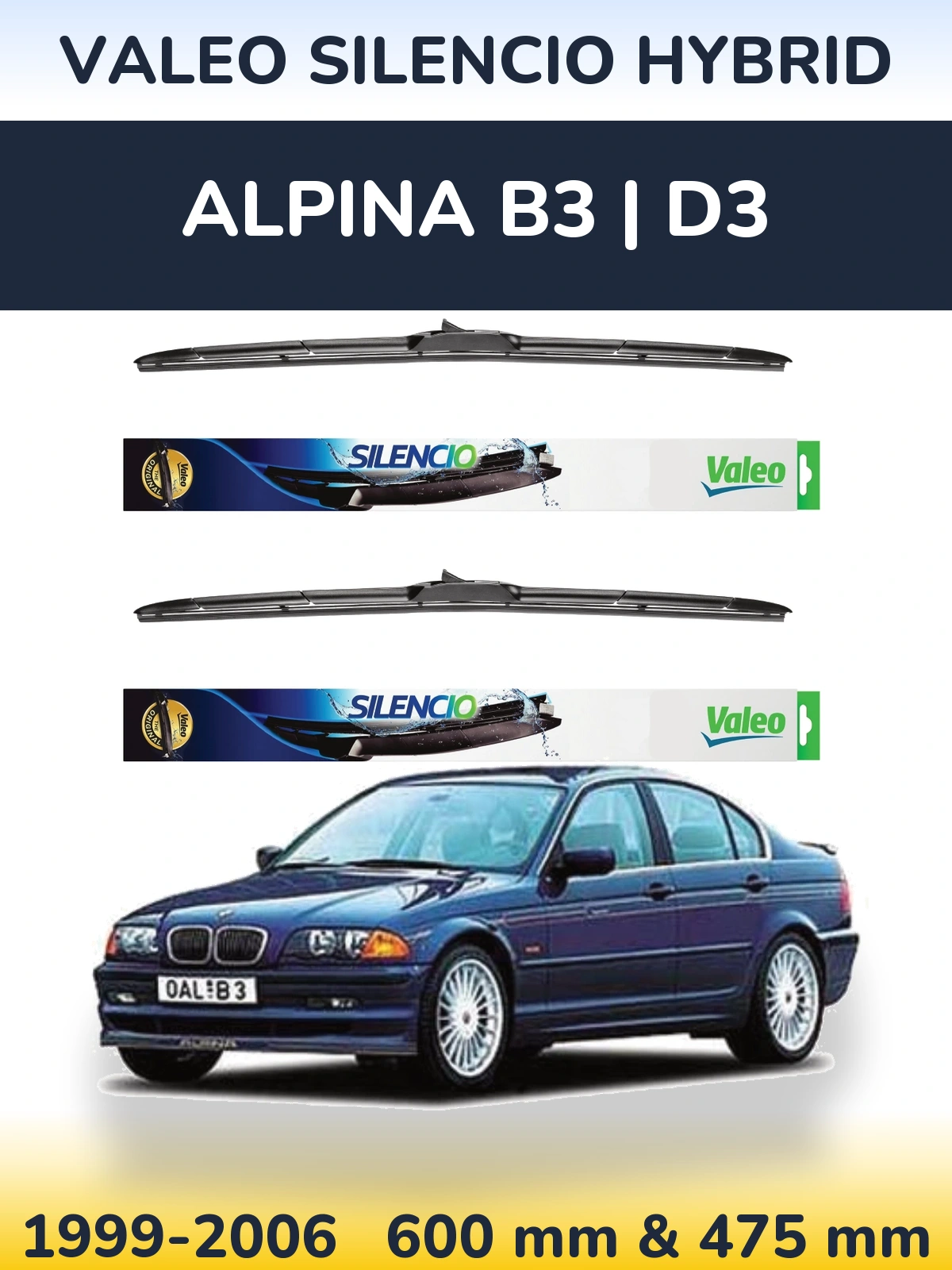 Torkarblad Valeo Silencio Hybrid för Alpina B3 | D3
