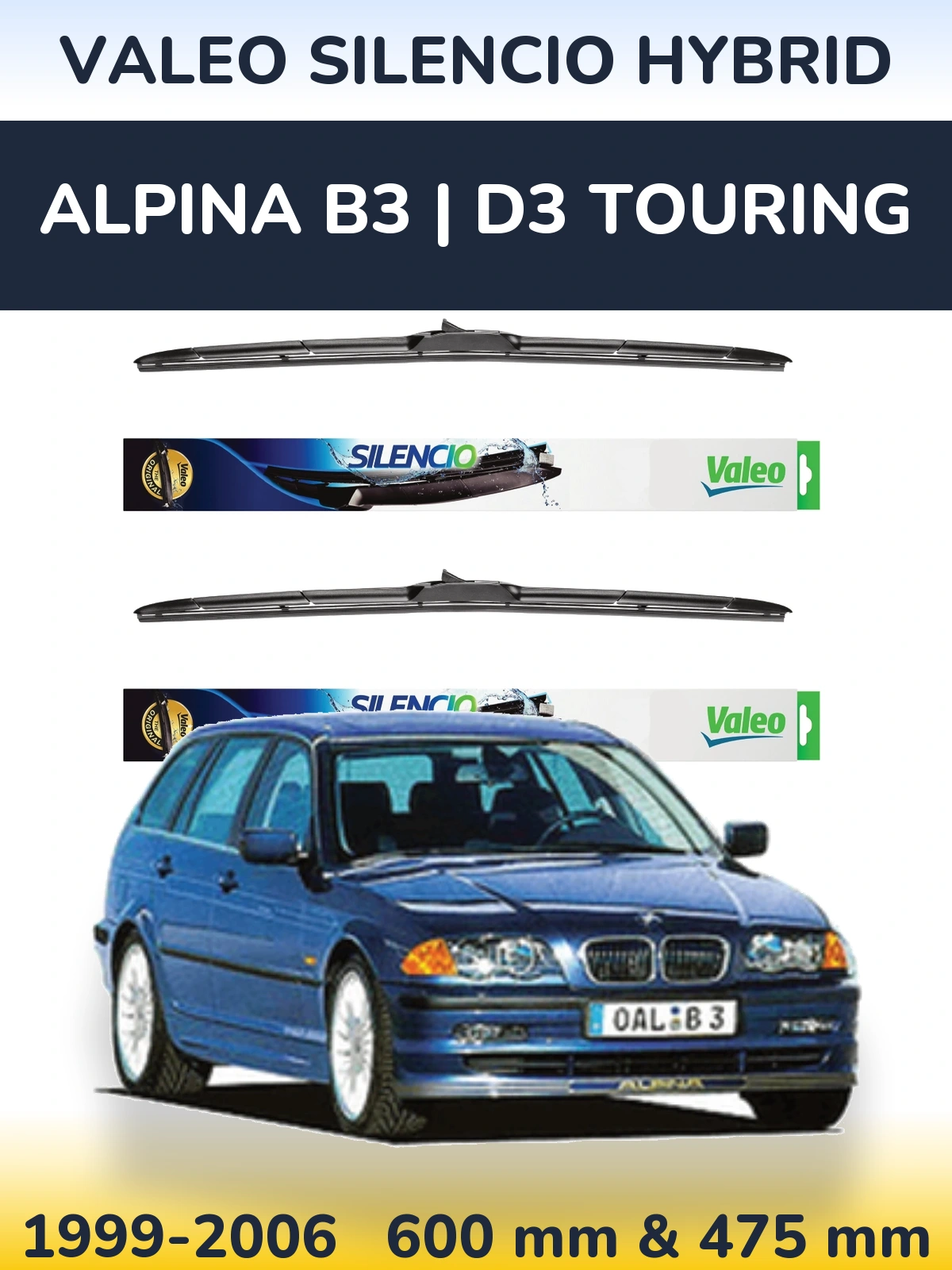 Torkarblad Valeo Silencio Hybrid för Alpina B3 | D3 Touring