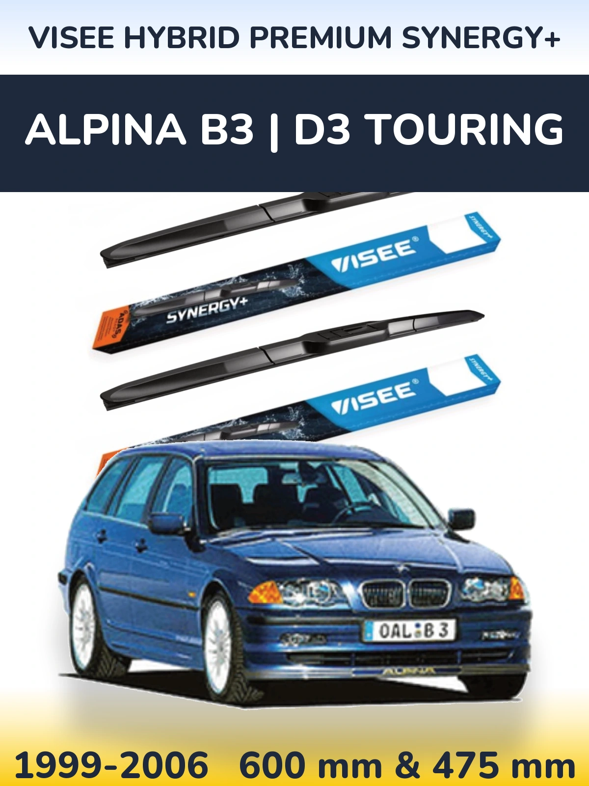 Torkarblad VISEE HYBRID PREMIUM SYNERGY+ för Alpina B3 | D3 Touring