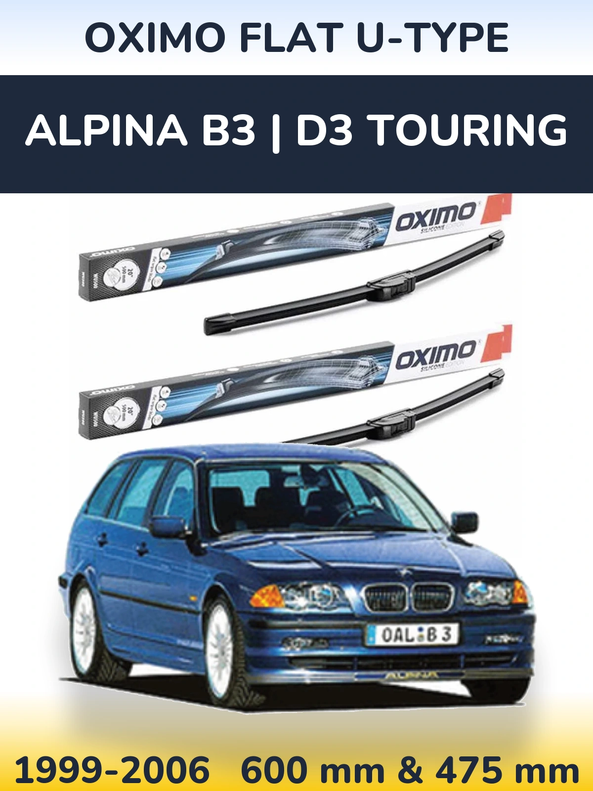 Torkarblad Oximo Flat U-type för Alpina B3 | D3 Touring