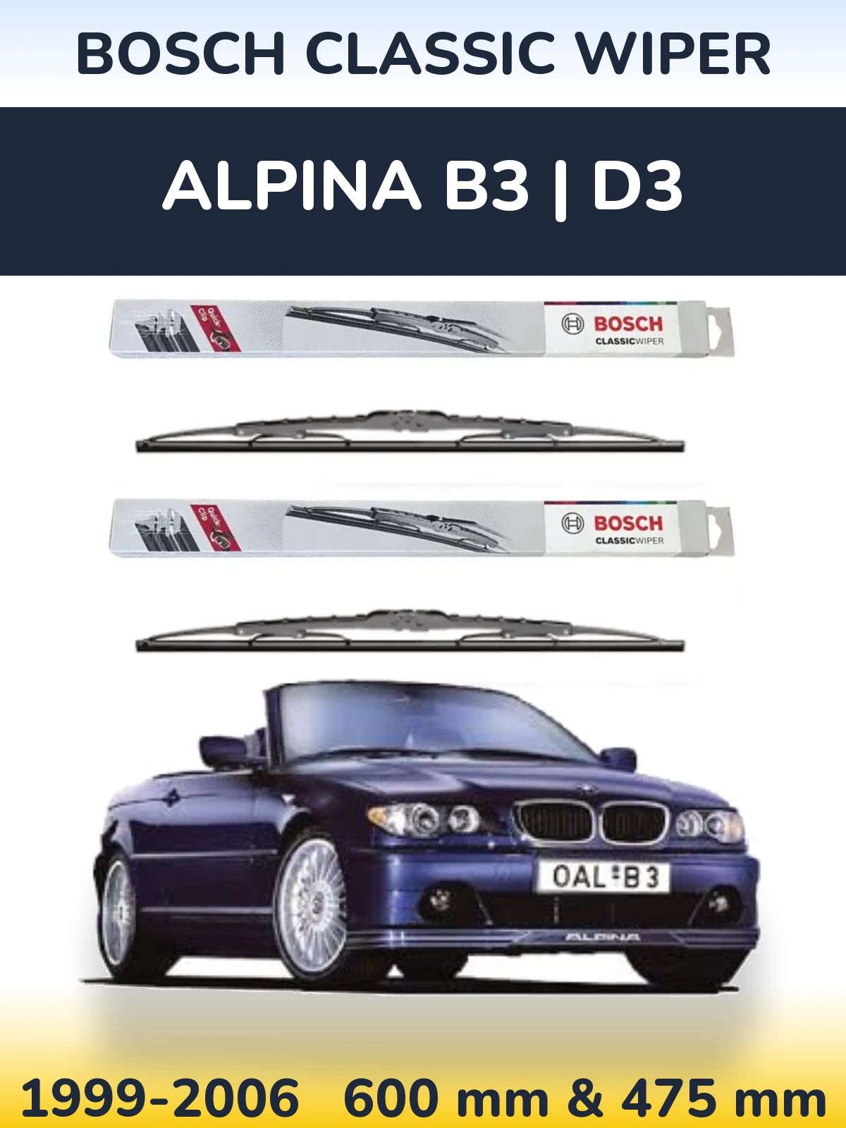 Torkarblad BOSCH Classic Wiper för Alpina B3 | D3