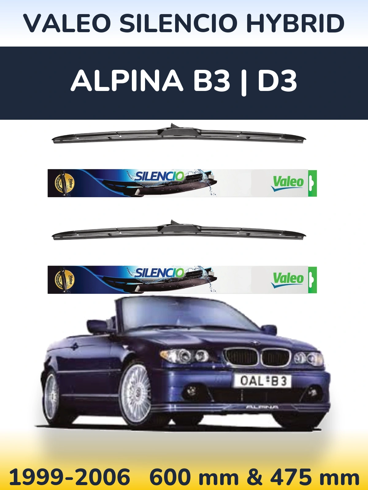 Torkarblad Valeo Silencio Hybrid för Alpina B3 | D3