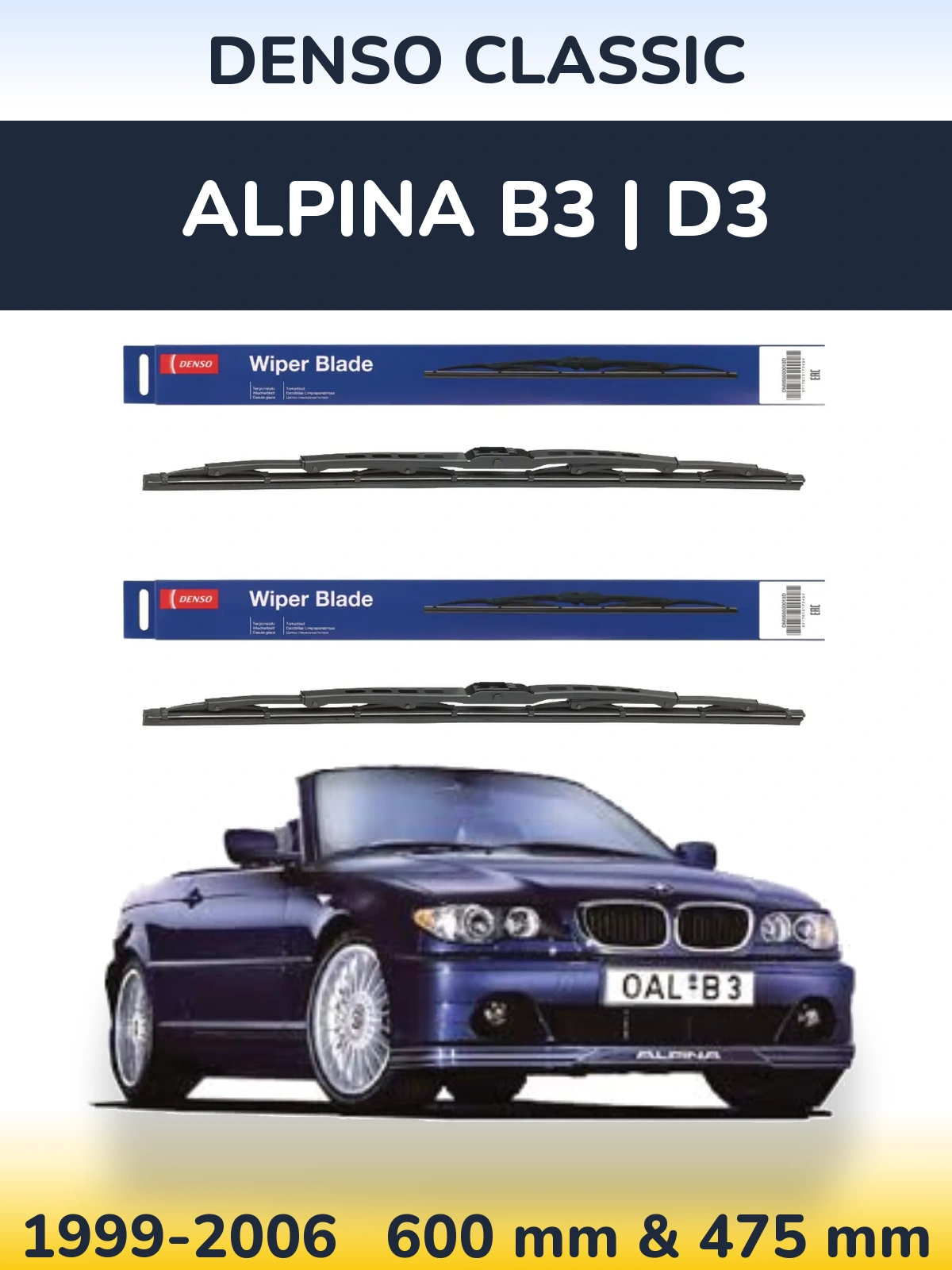 Torkarblad Denso Classic för Alpina B3 | D3
