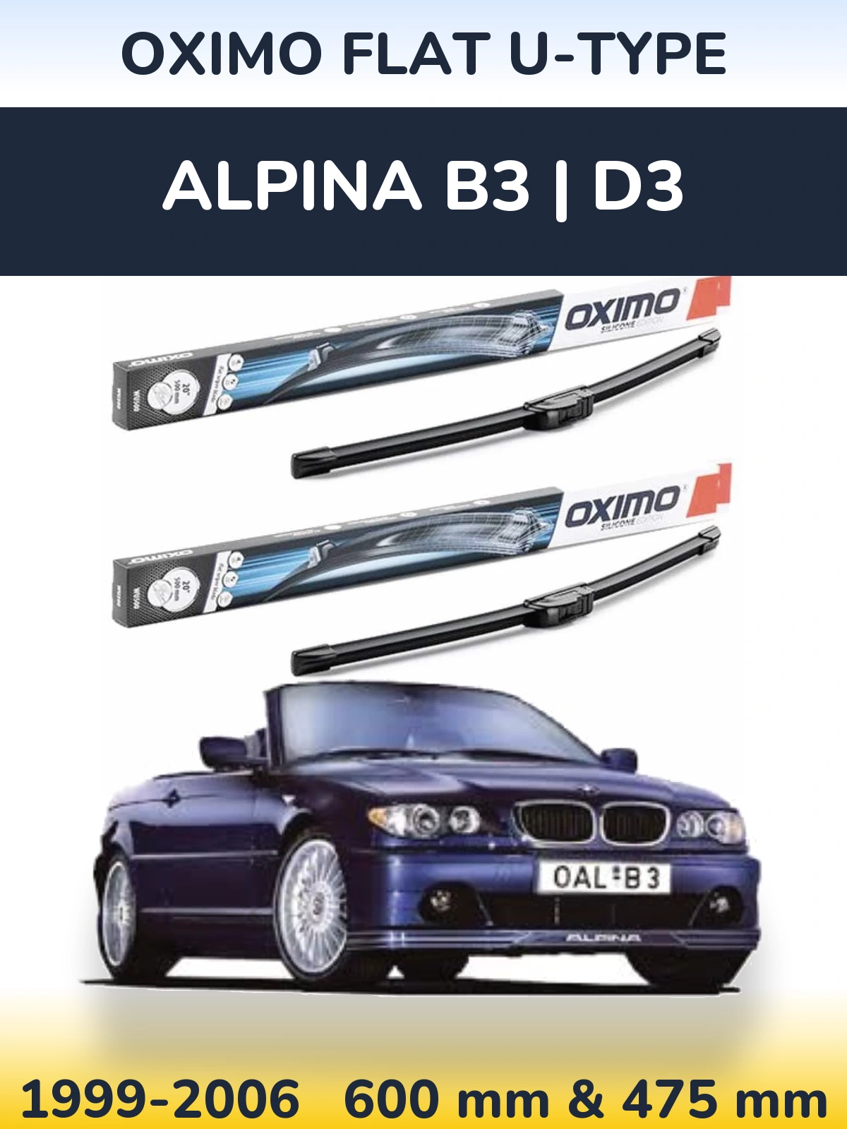 Torkarblad Oximo Flat U-type för Alpina B3 | D3