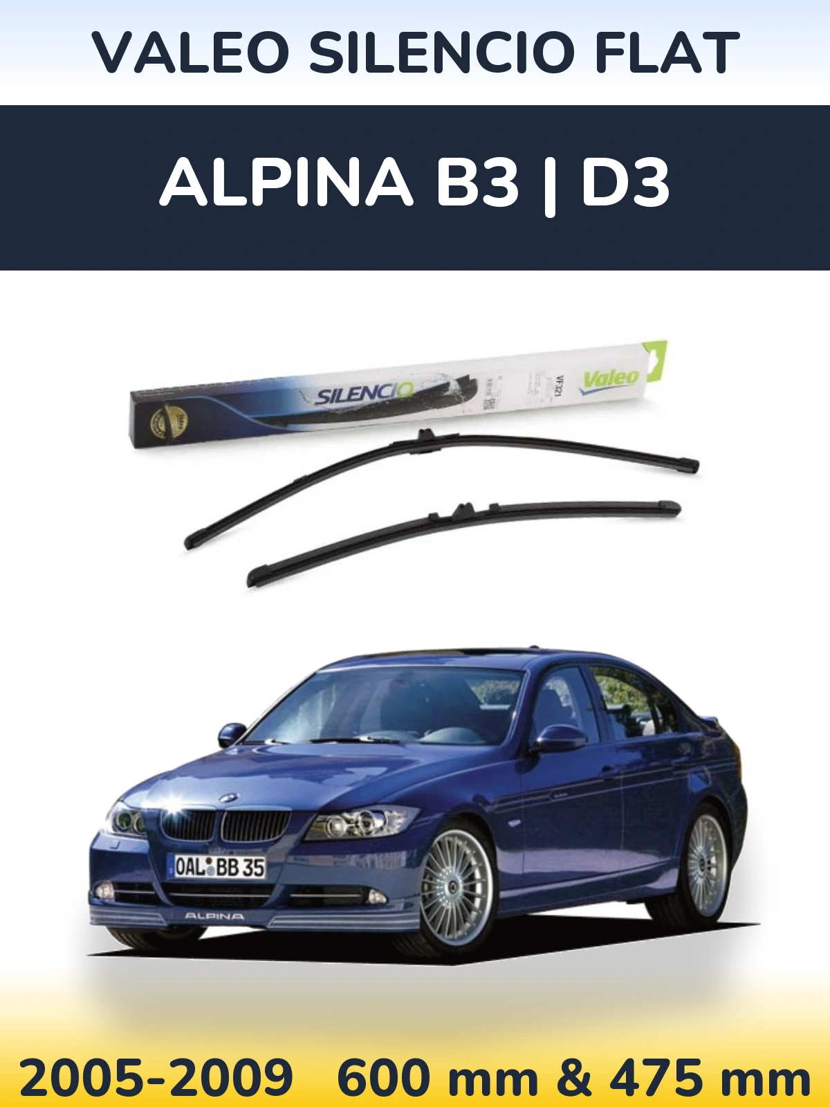 Torkarblad Valeo Silencio Flat för Alpina B3 | D3