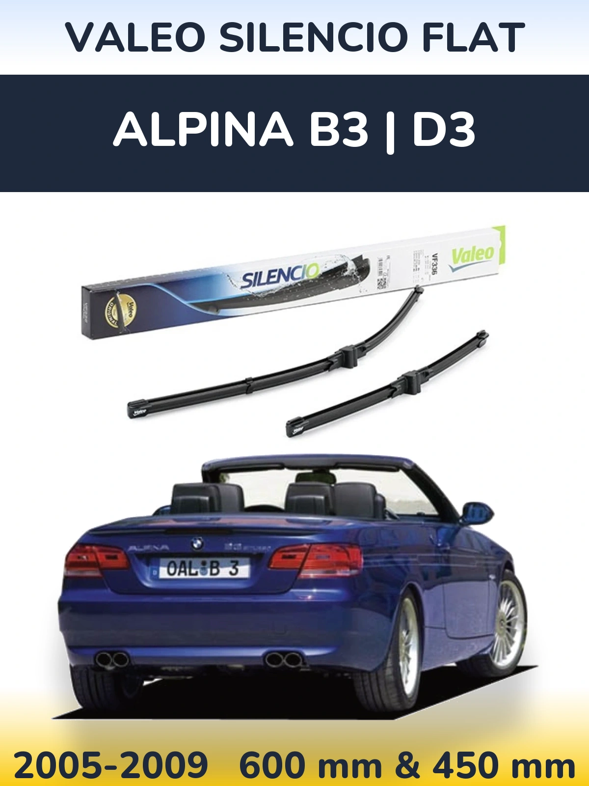 Torkarblad Valeo Silencio Flat för Alpina B3 | D3