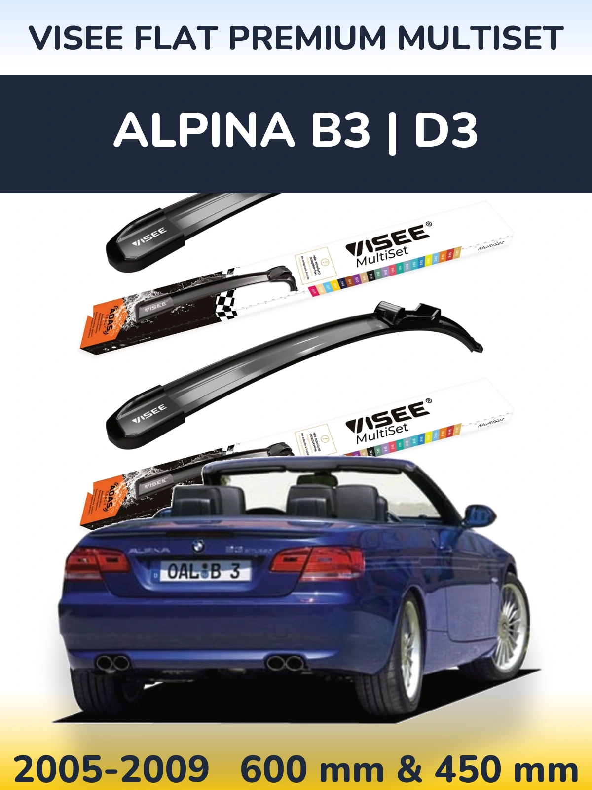 Torkarblad VISEE FLAT PREMIUM MultiSet för Alpina B3 | D3