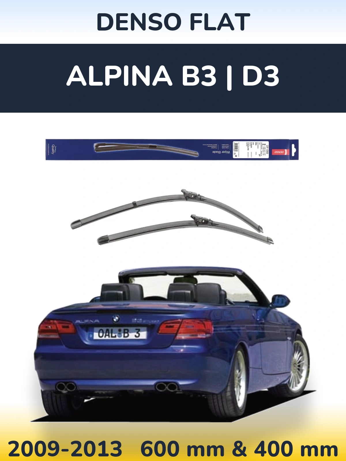 Комплект передніх щіток Denso Flat 600 & 400 мм для Alpina B3 | D3 2009-2013