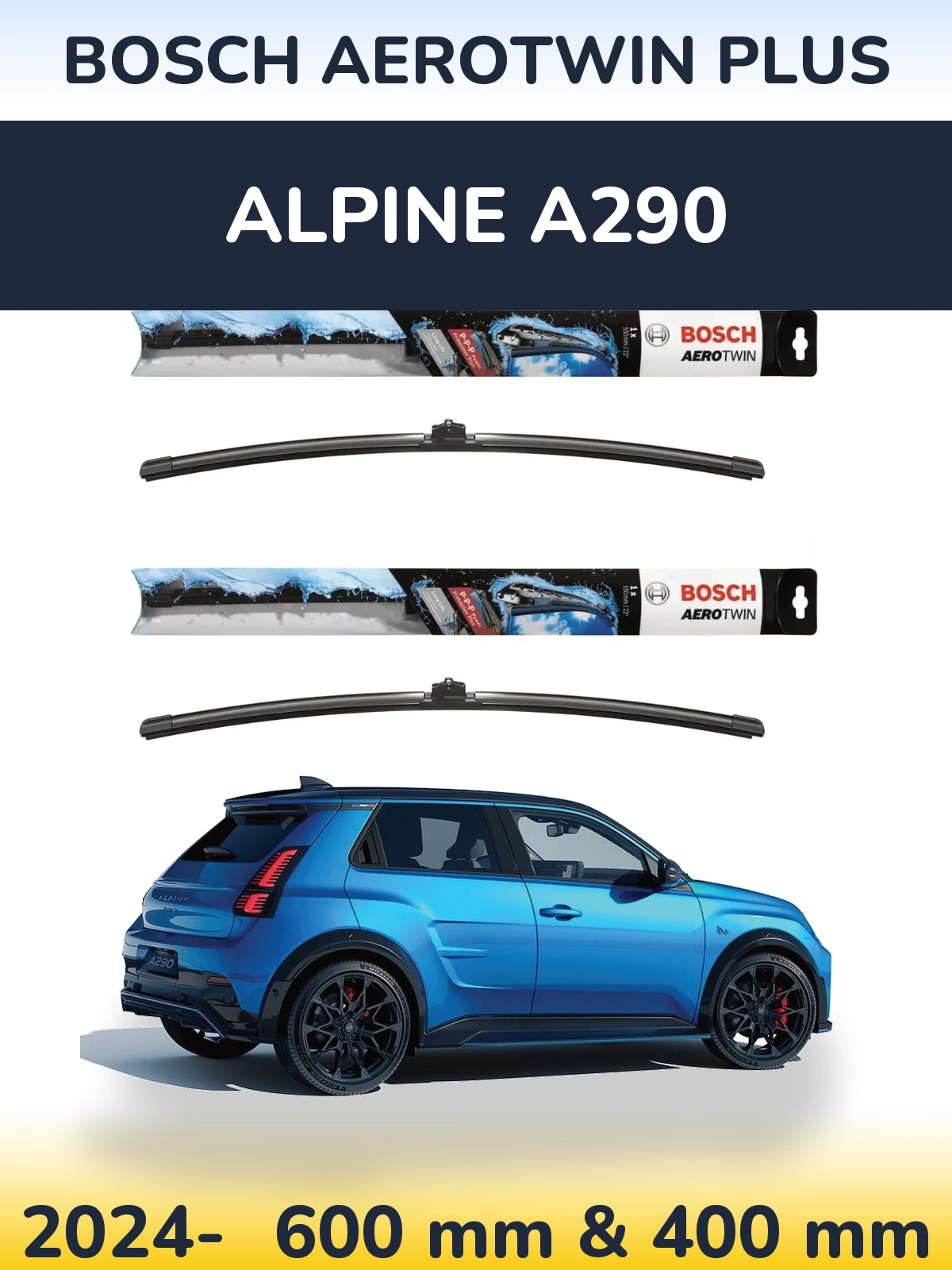 Torkarblad BOSCH AeroTwin Plus för Alpine A290