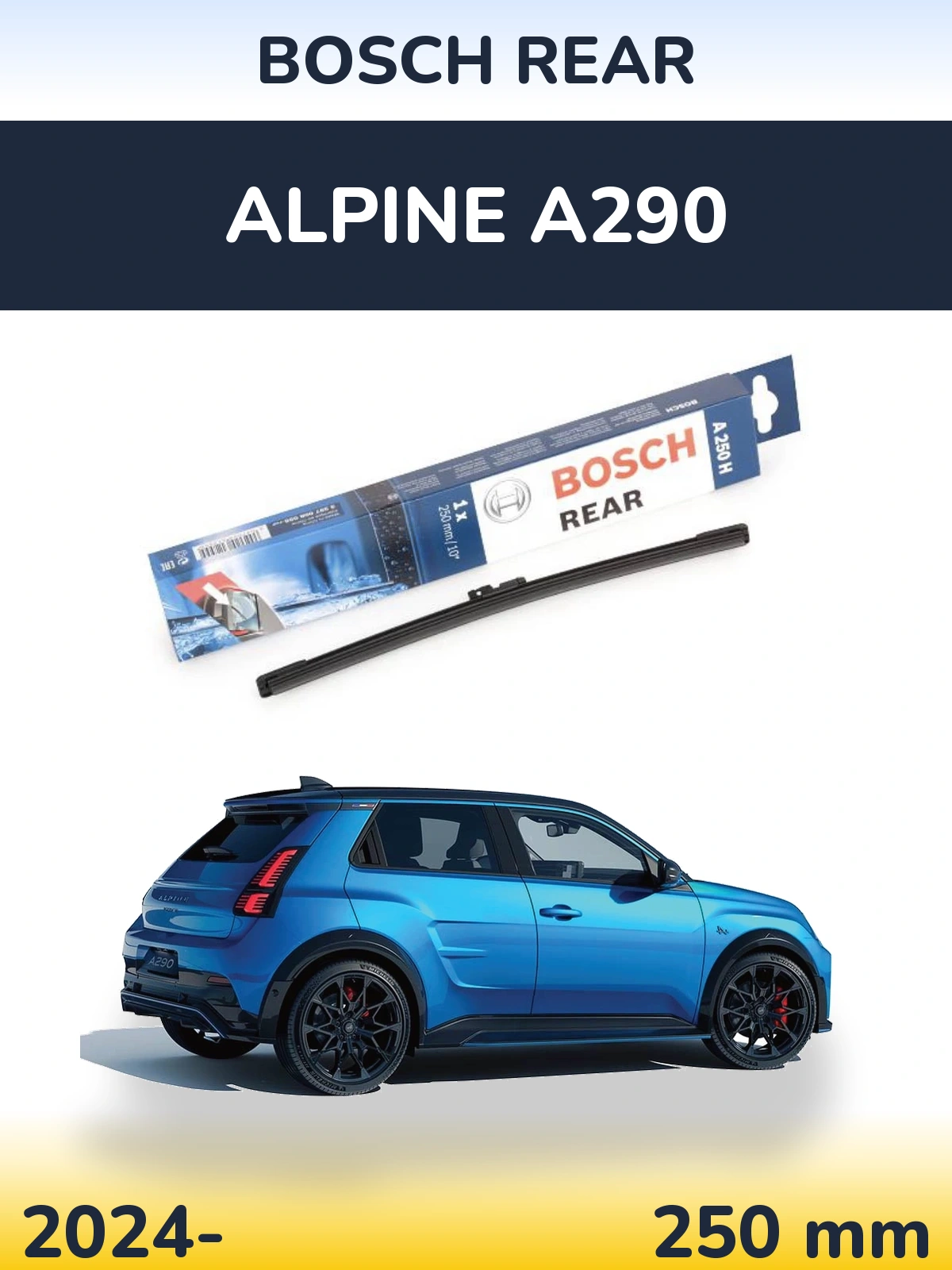 Torkarblad BOSCH Rear för Alpine A290