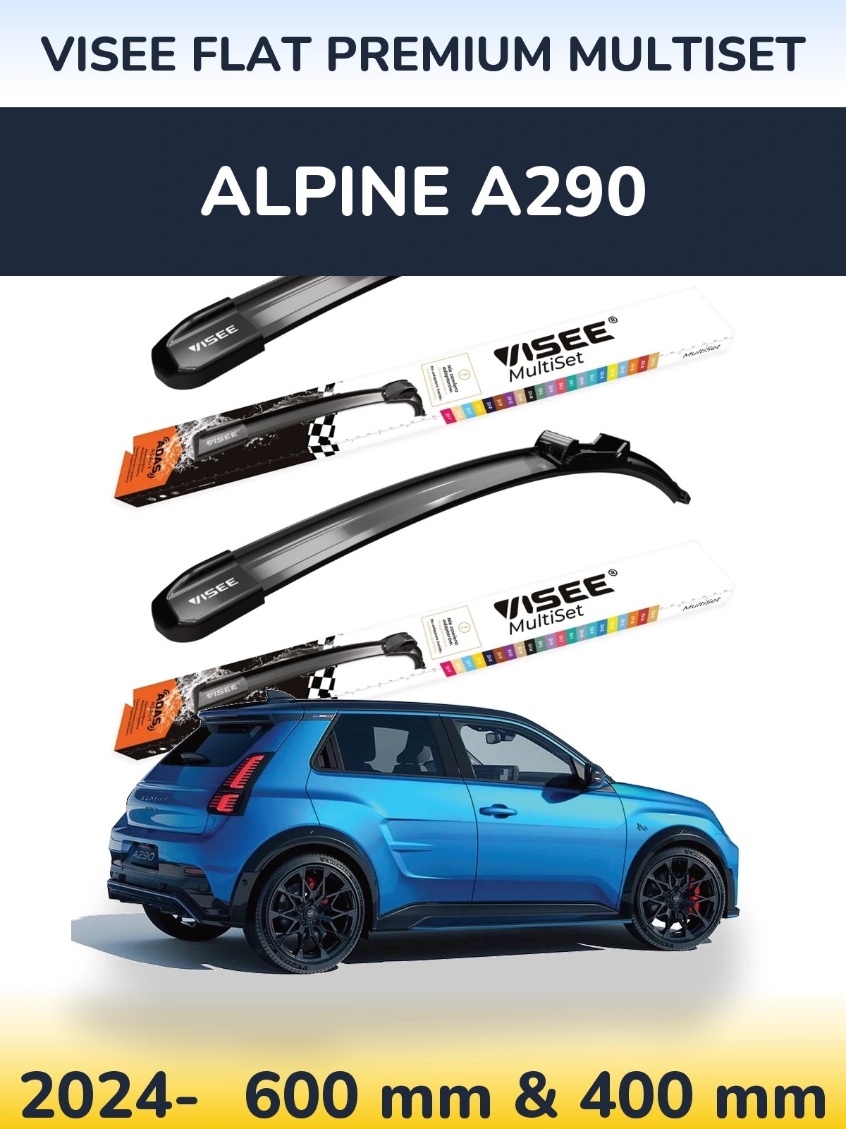 Torkarblad VISEE FLAT PREMIUM MultiSet för Alpine A290