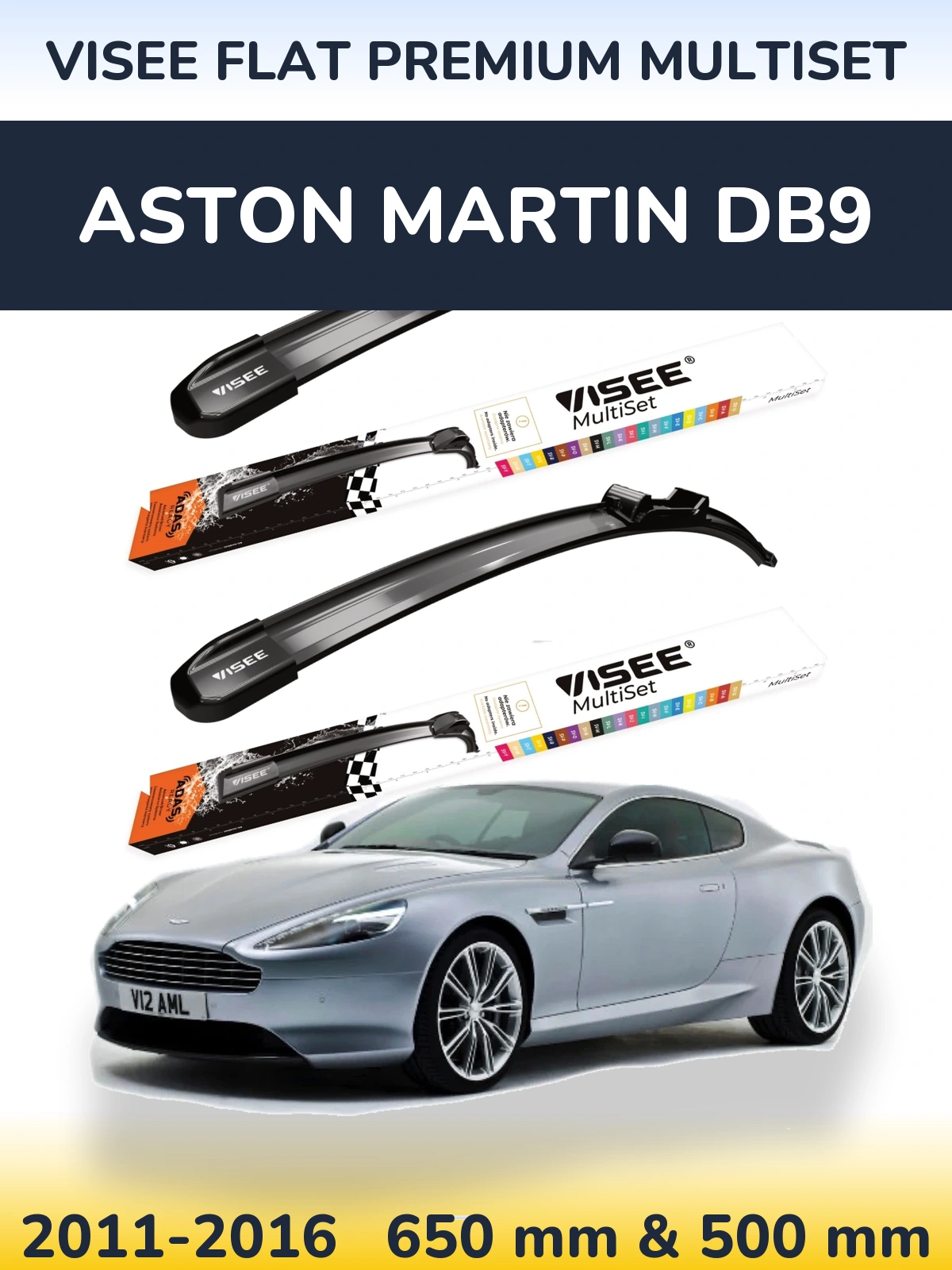 Torkarblad VISEE FLAT PREMIUM MultiSet för Aston Martin DB9