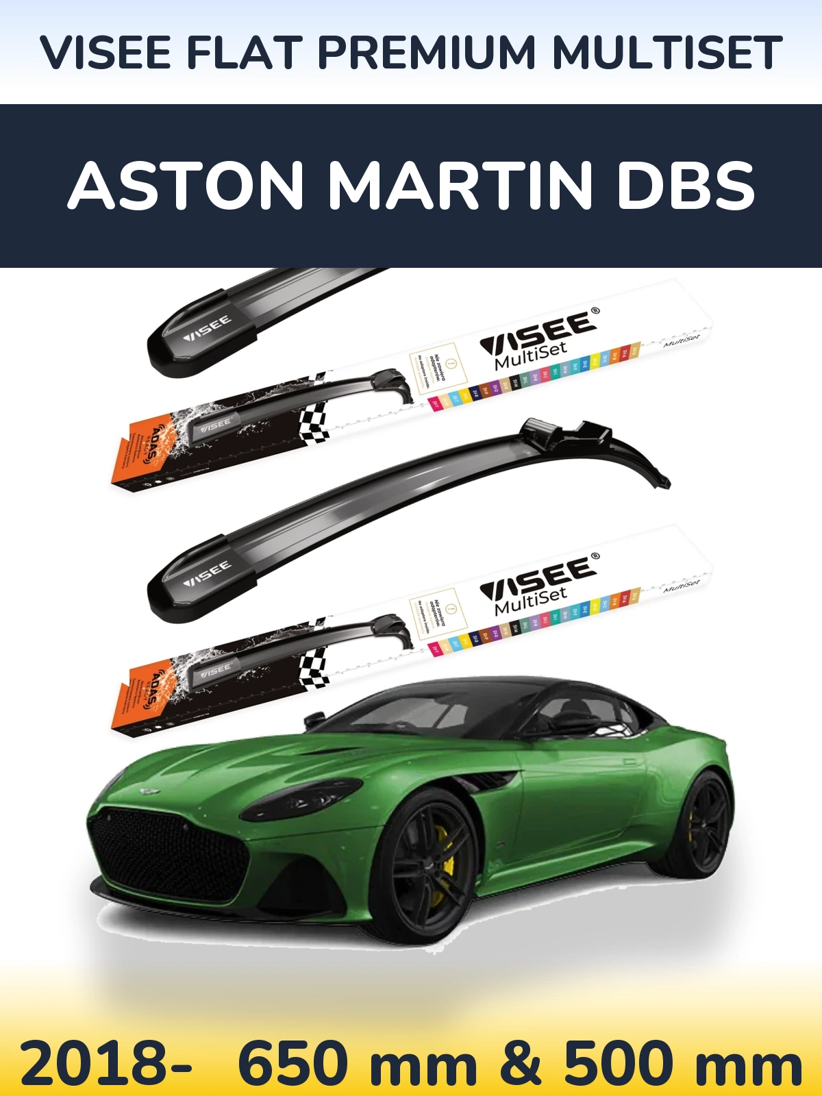 Torkarblad VISEE FLAT PREMIUM MultiSet för Aston Martin DBS