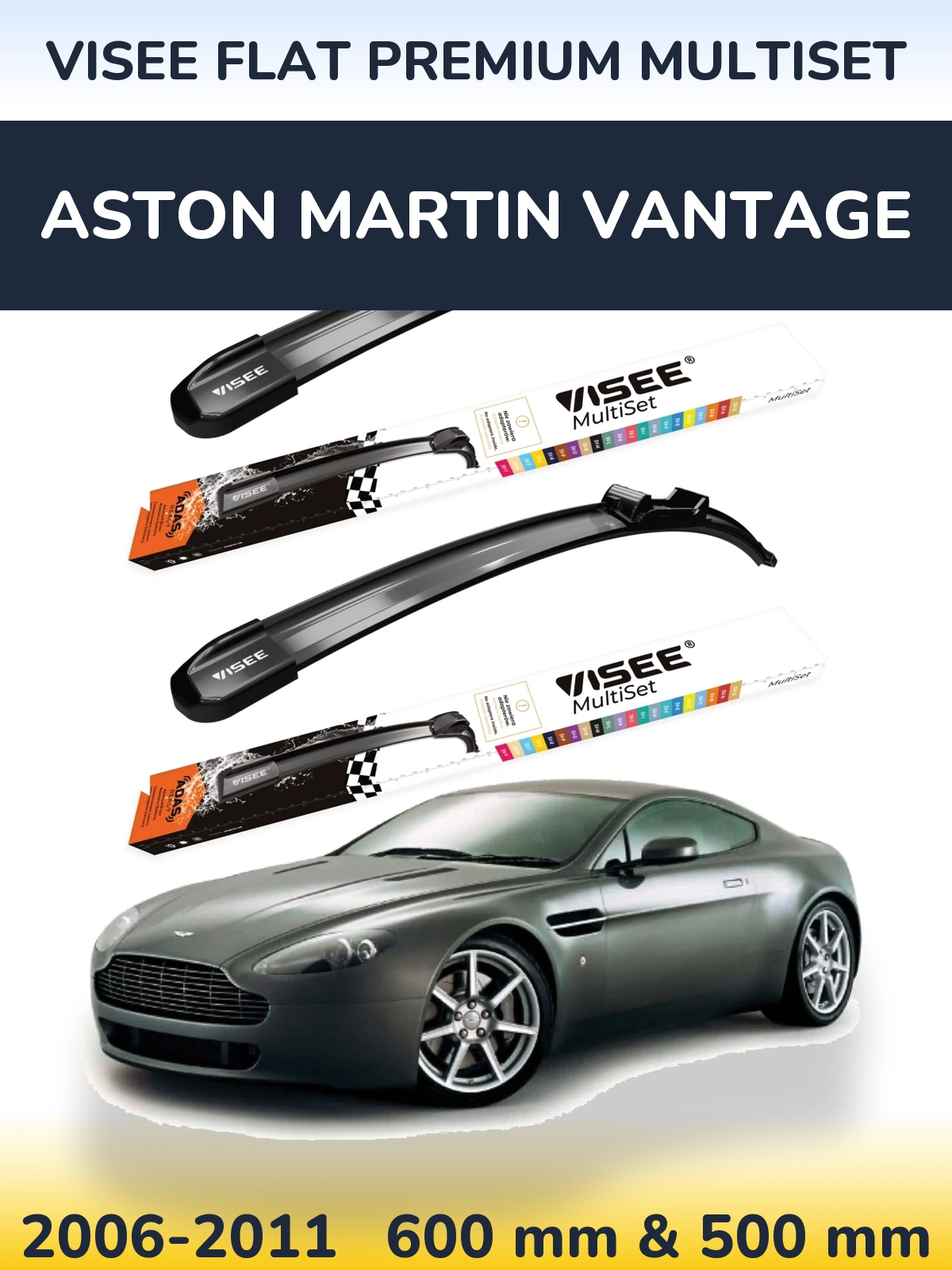 Torkarblad VISEE FLAT PREMIUM MultiSet för Aston Martin Vantage