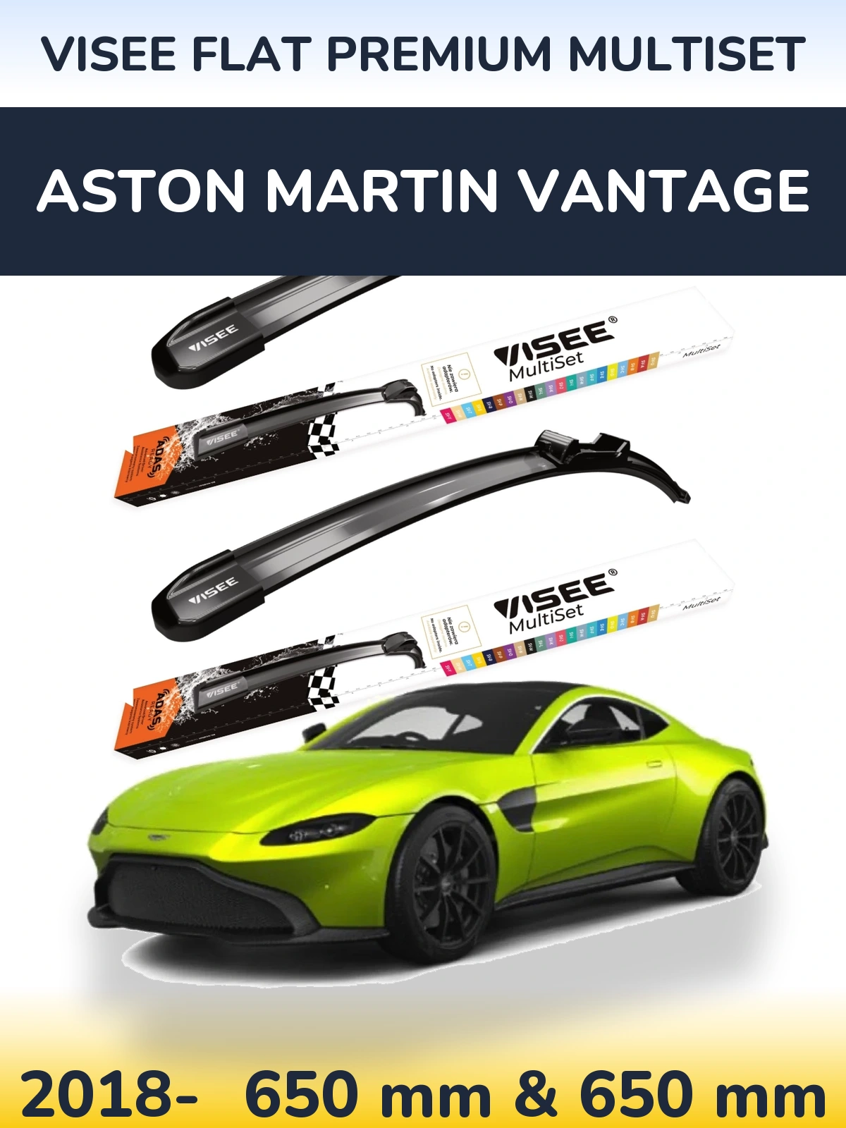 Torkarblad VISEE FLAT PREMIUM MultiSet för Aston Martin Vantage
