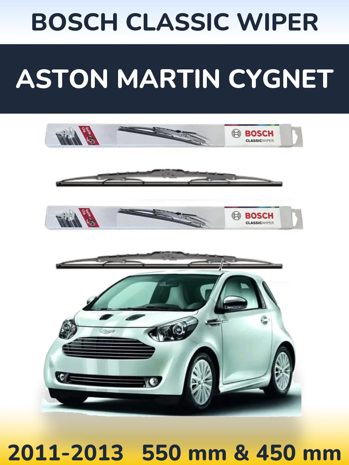 Torkarblad BOSCH Classic Wiper för Aston Martin Cygnet