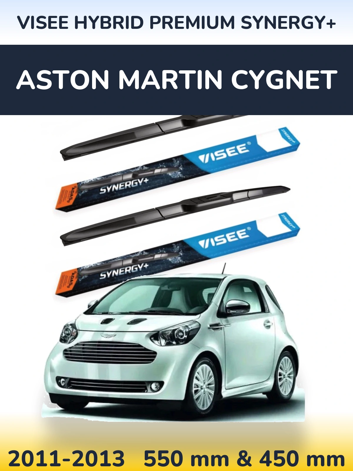 Torkarblad VISEE HYBRID PREMIUM SYNERGY+ för Aston Martin Cygnet