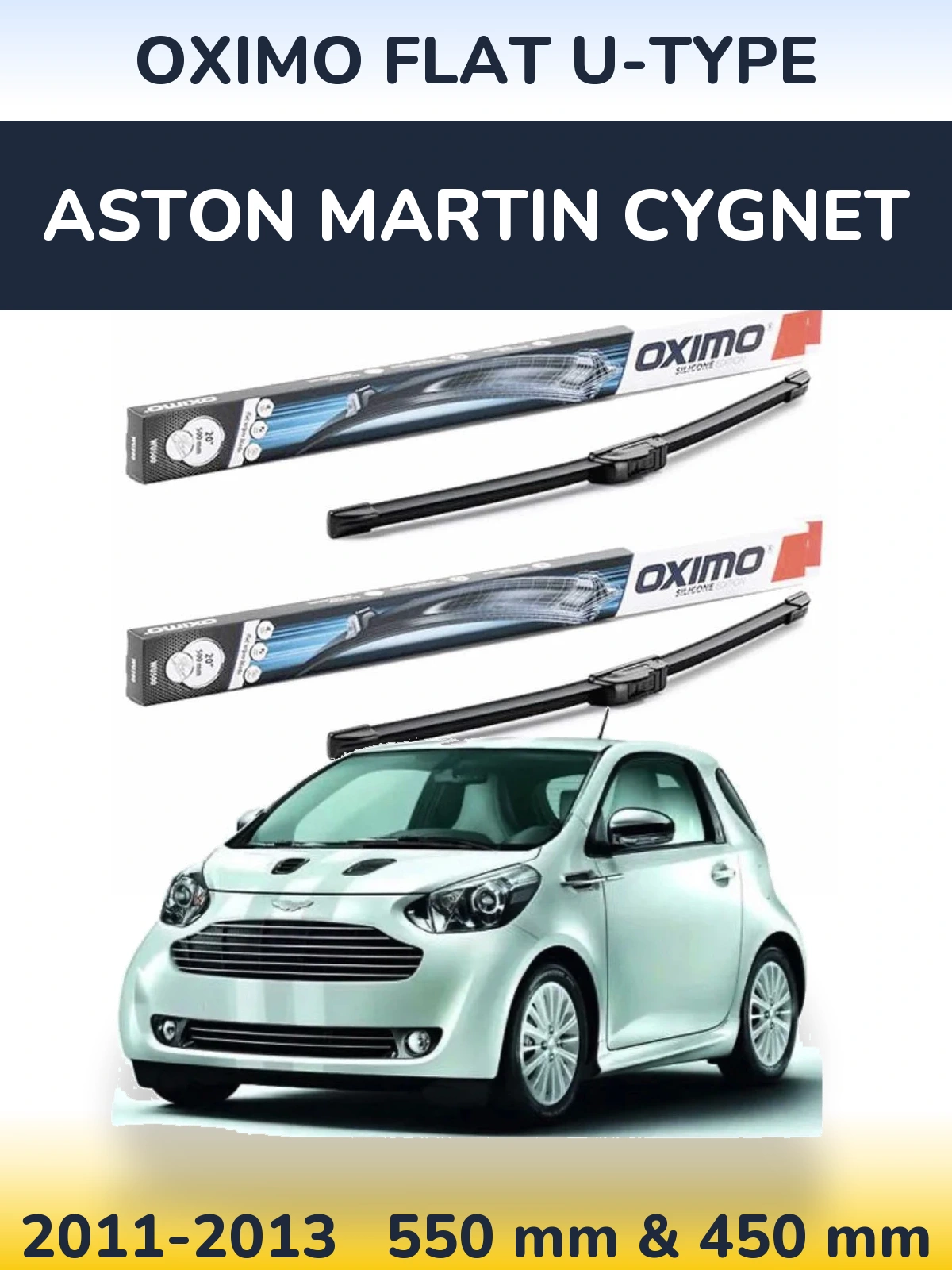 Torkarblad Oximo Flat U-type för Aston Martin Cygnet