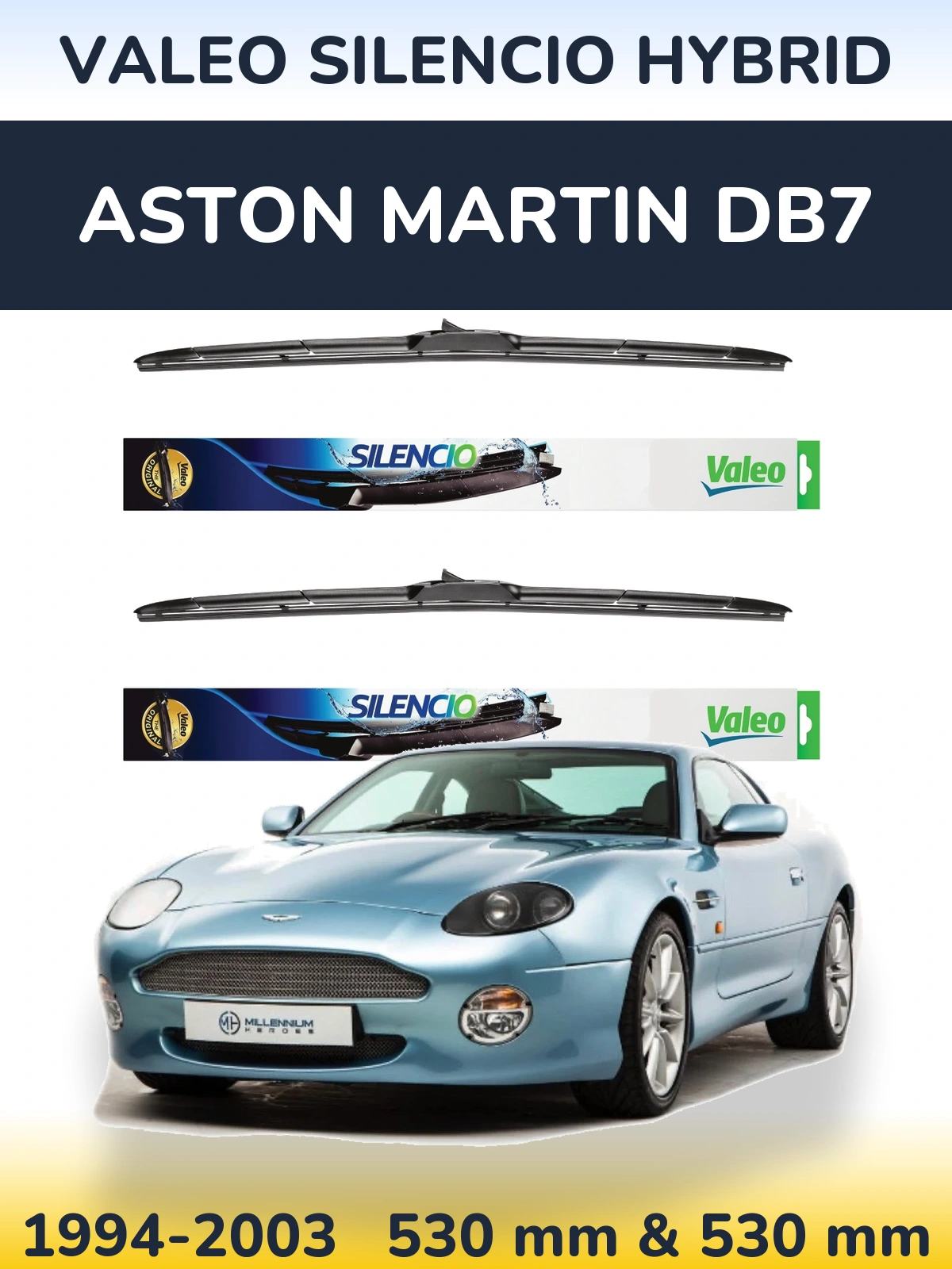 Torkarblad Valeo Silencio Hybrid för Aston Martin DB7