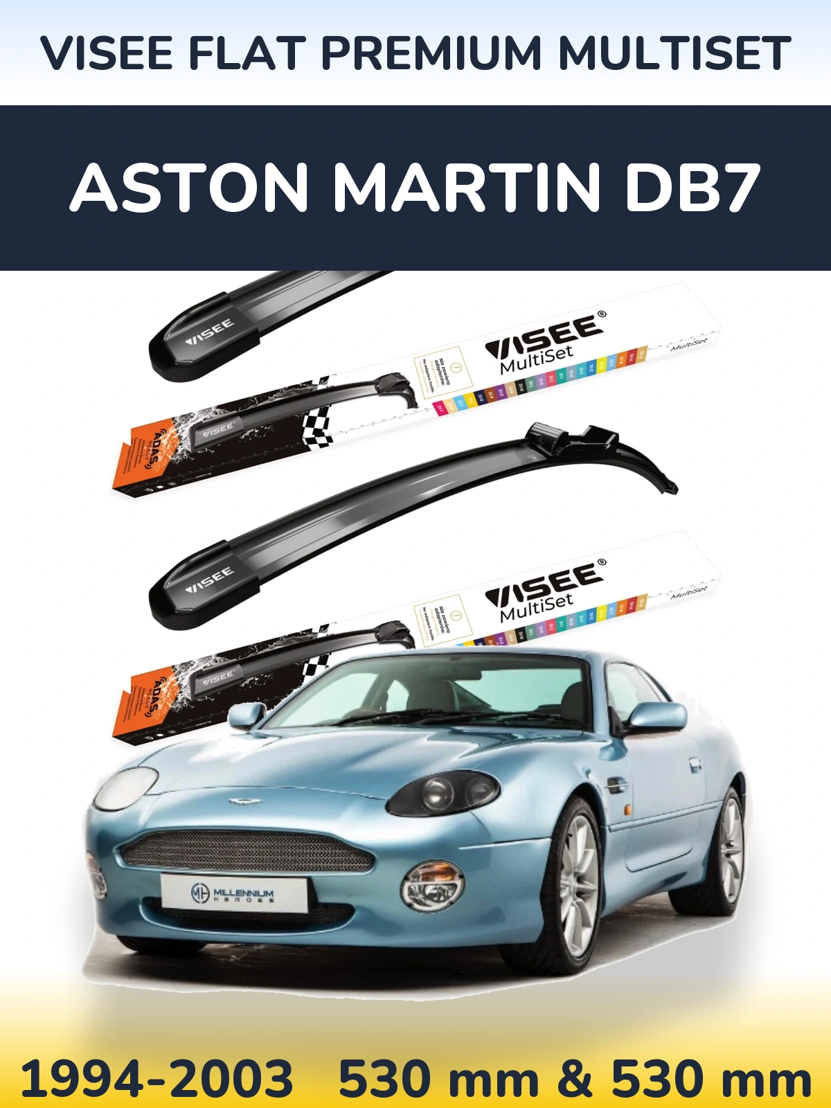 Torkarblad VISEE FLAT PREMIUM MultiSet för Aston Martin DB7