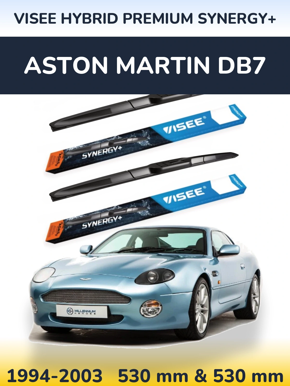 Torkarblad VISEE HYBRID PREMIUM SYNERGY+ för Aston Martin DB7