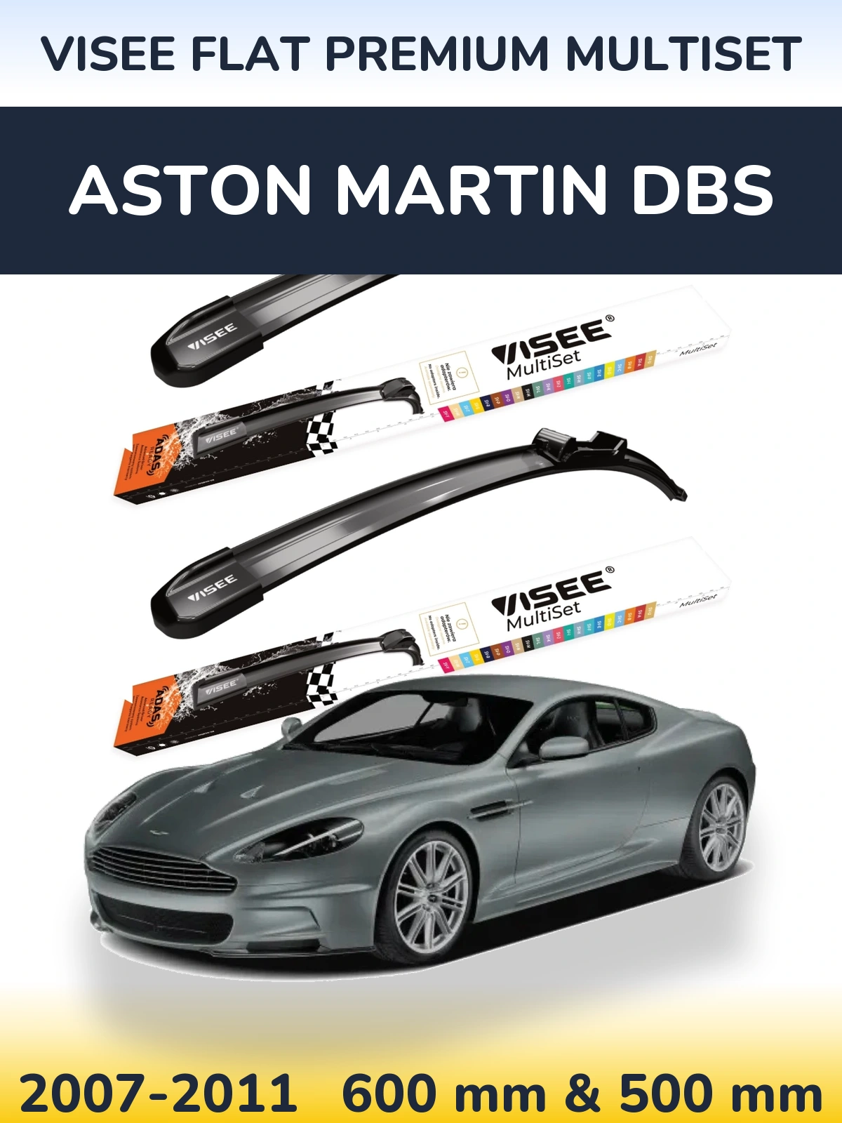 Torkarblad VISEE FLAT PREMIUM MultiSet för Aston Martin DBS