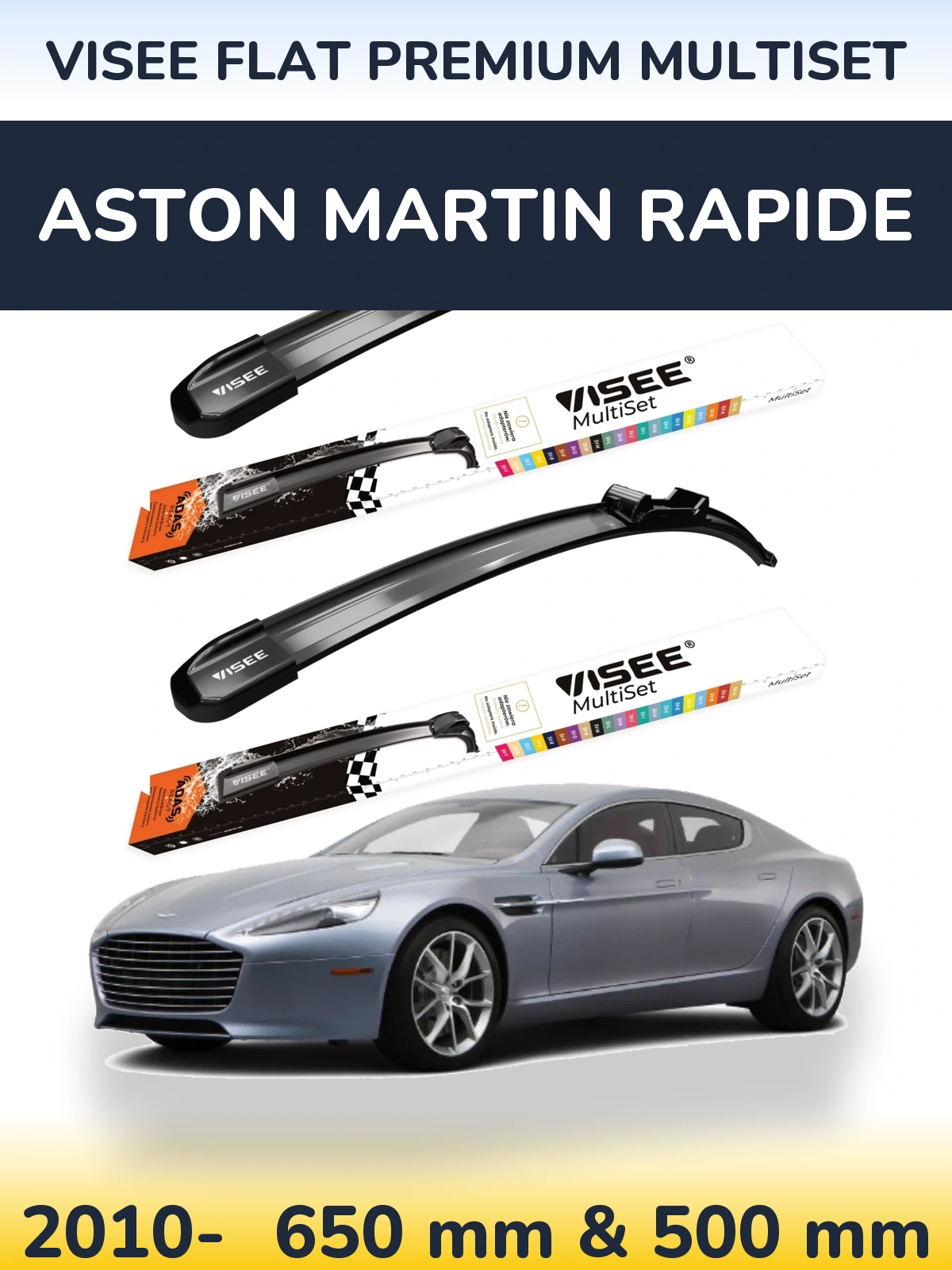 Torkarblad VISEE FLAT PREMIUM MultiSet för Aston Martin Rapide