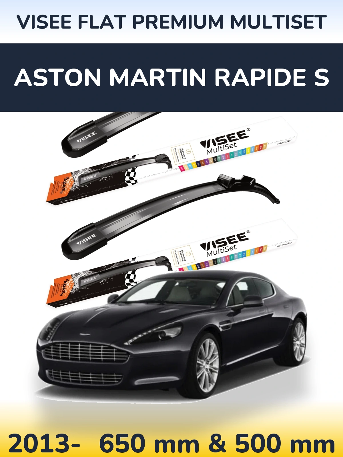 Torkarblad VISEE FLAT PREMIUM MultiSet för Aston Martin Rapide S