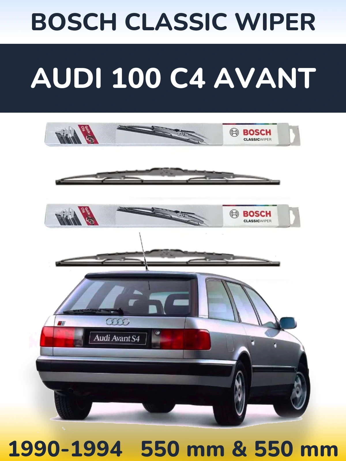 Torkarblad BOSCH Classic Wiper för Audi 100 C4 Avant