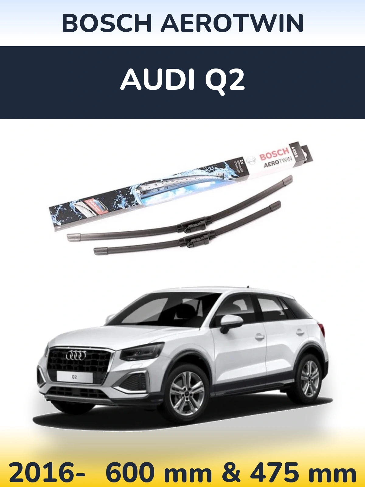 Torkarblad BOSCH AeroTwin för Audi Q2