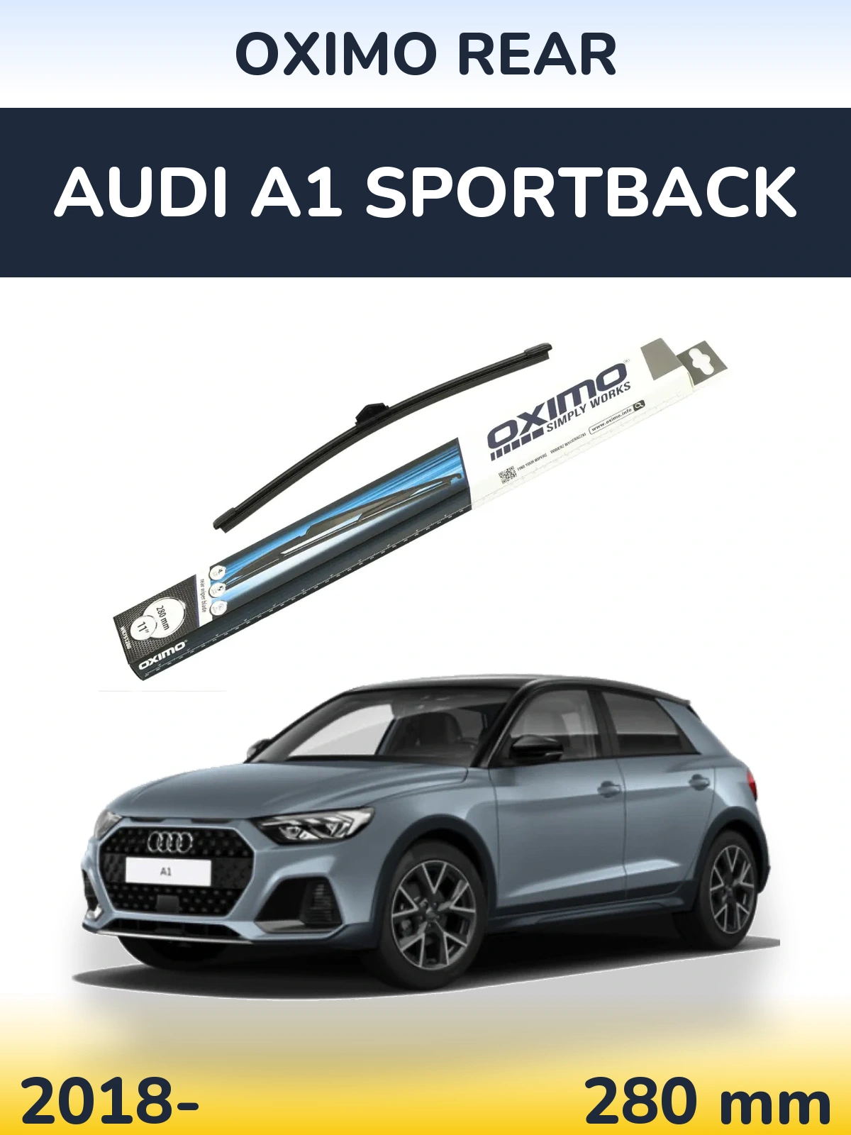 Задний дворник Oximo Rear 280 мм для Audi A1 Sportback 2018-2026