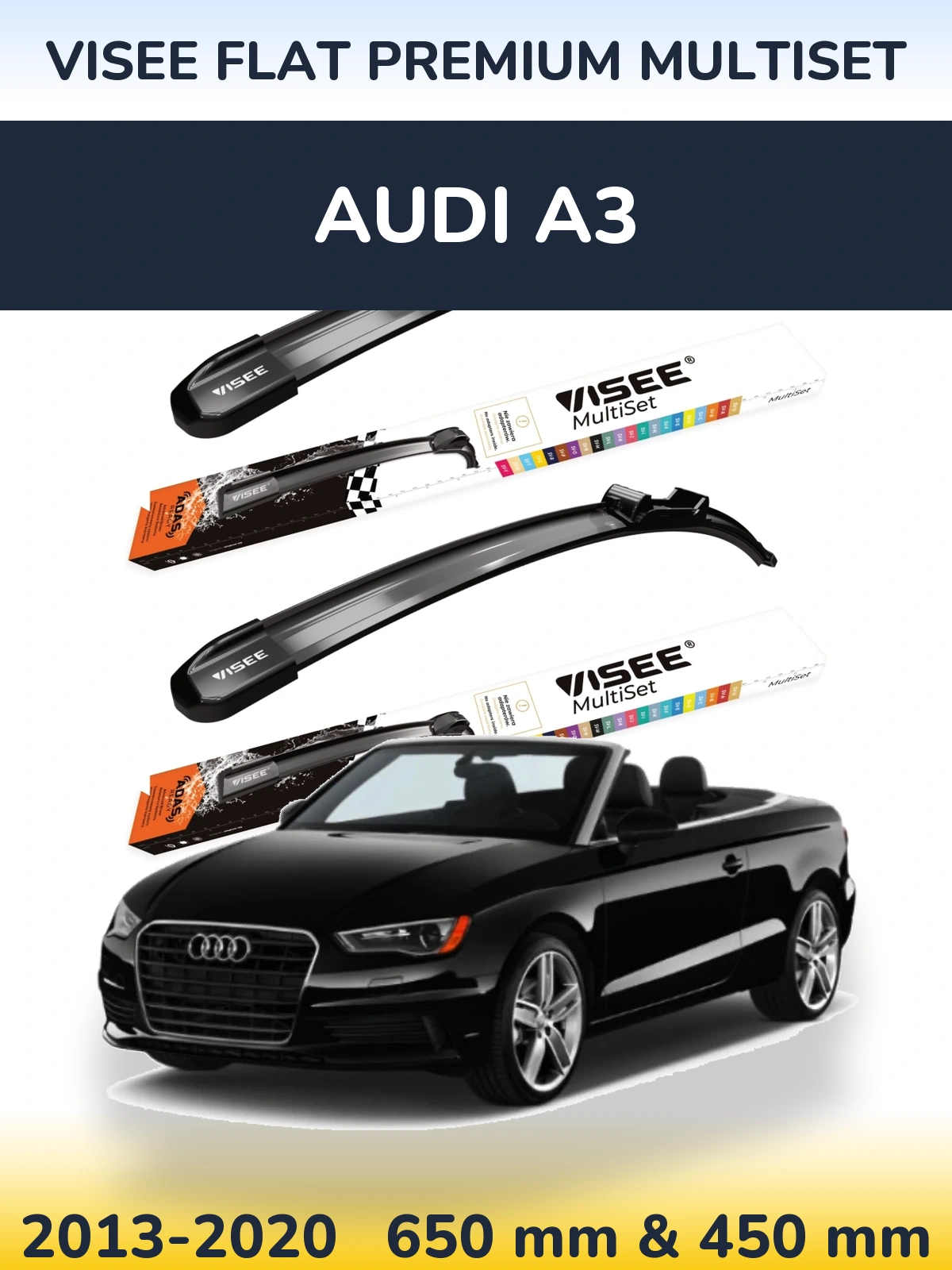 Torkarblad VISEE FLAT PREMIUM MultiSet för Audi A3