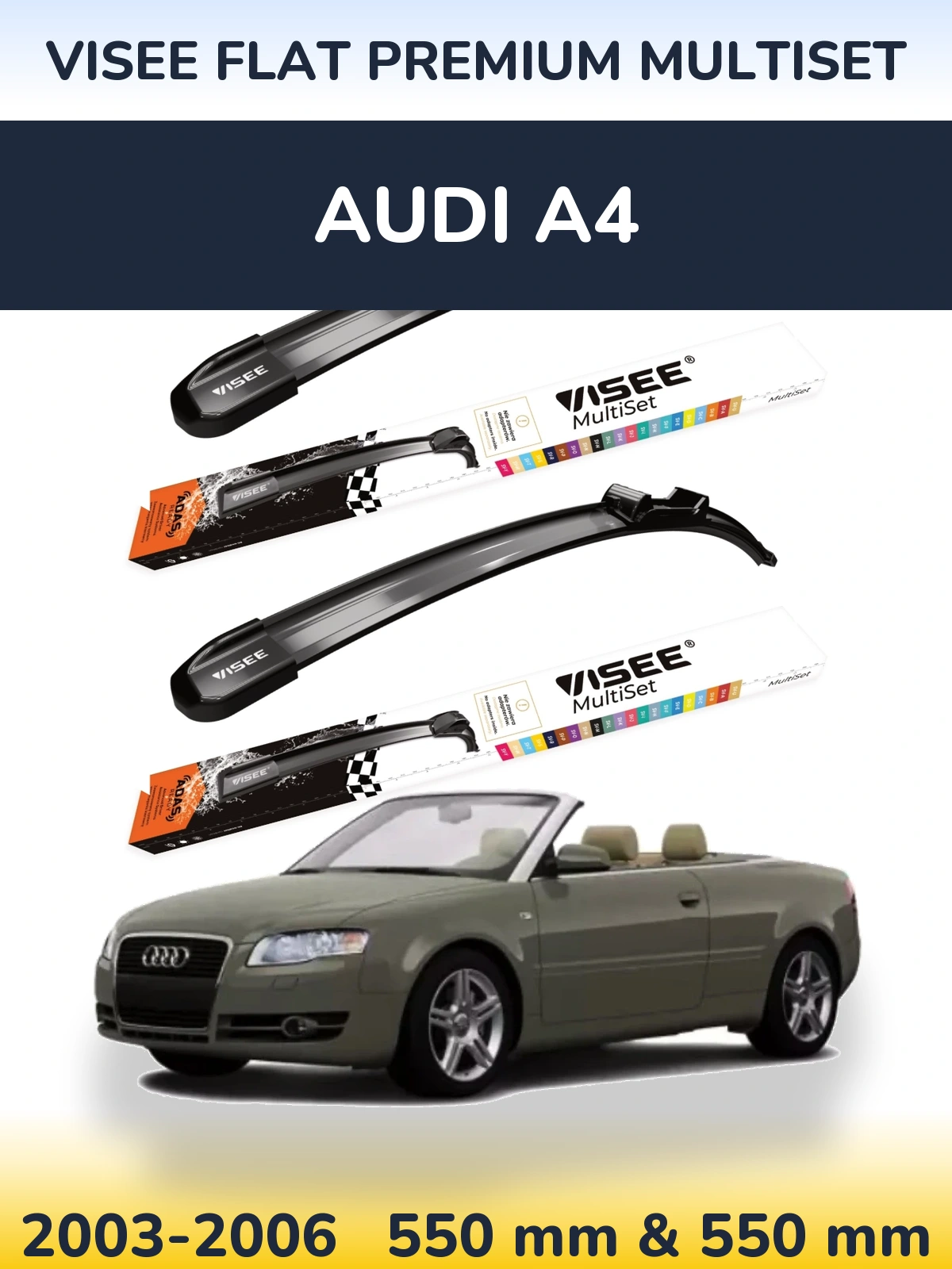 Torkarblad VISEE FLAT PREMIUM MultiSet för Audi A4