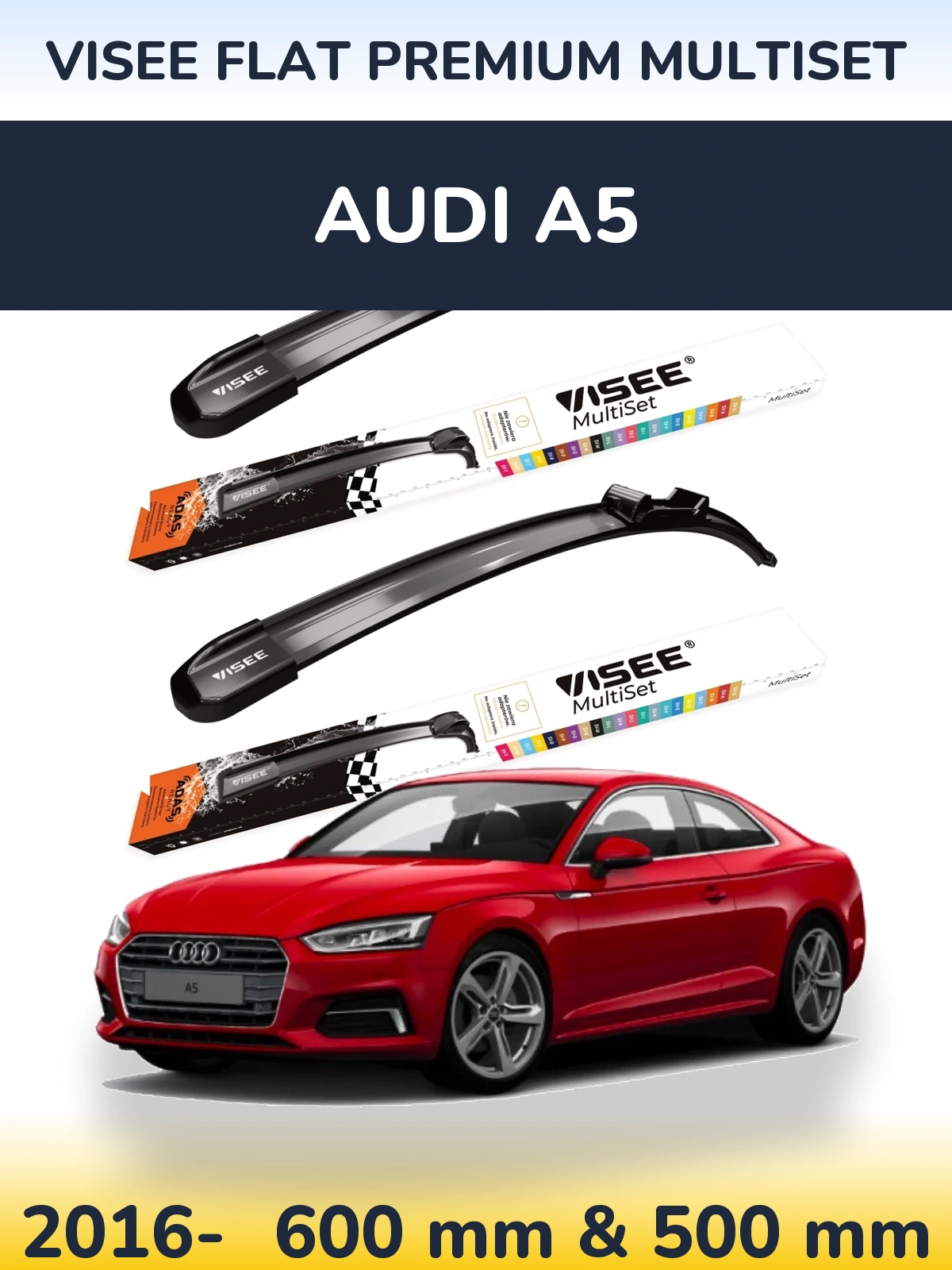 Torkarblad VISEE FLAT PREMIUM MultiSet för Audi A5