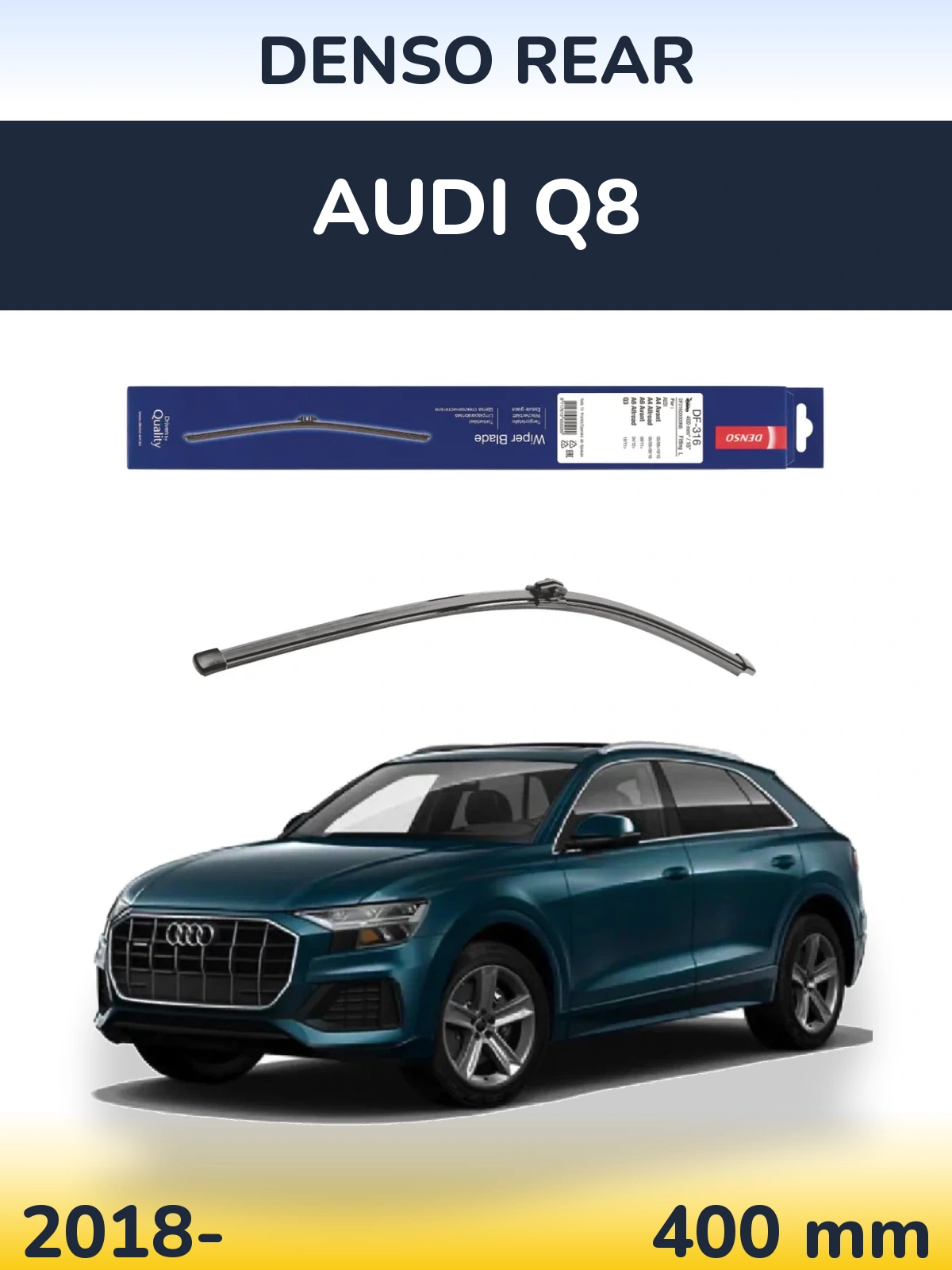 Задня щітка Denso Rear 400 мм для Audi Q8 2018-2026