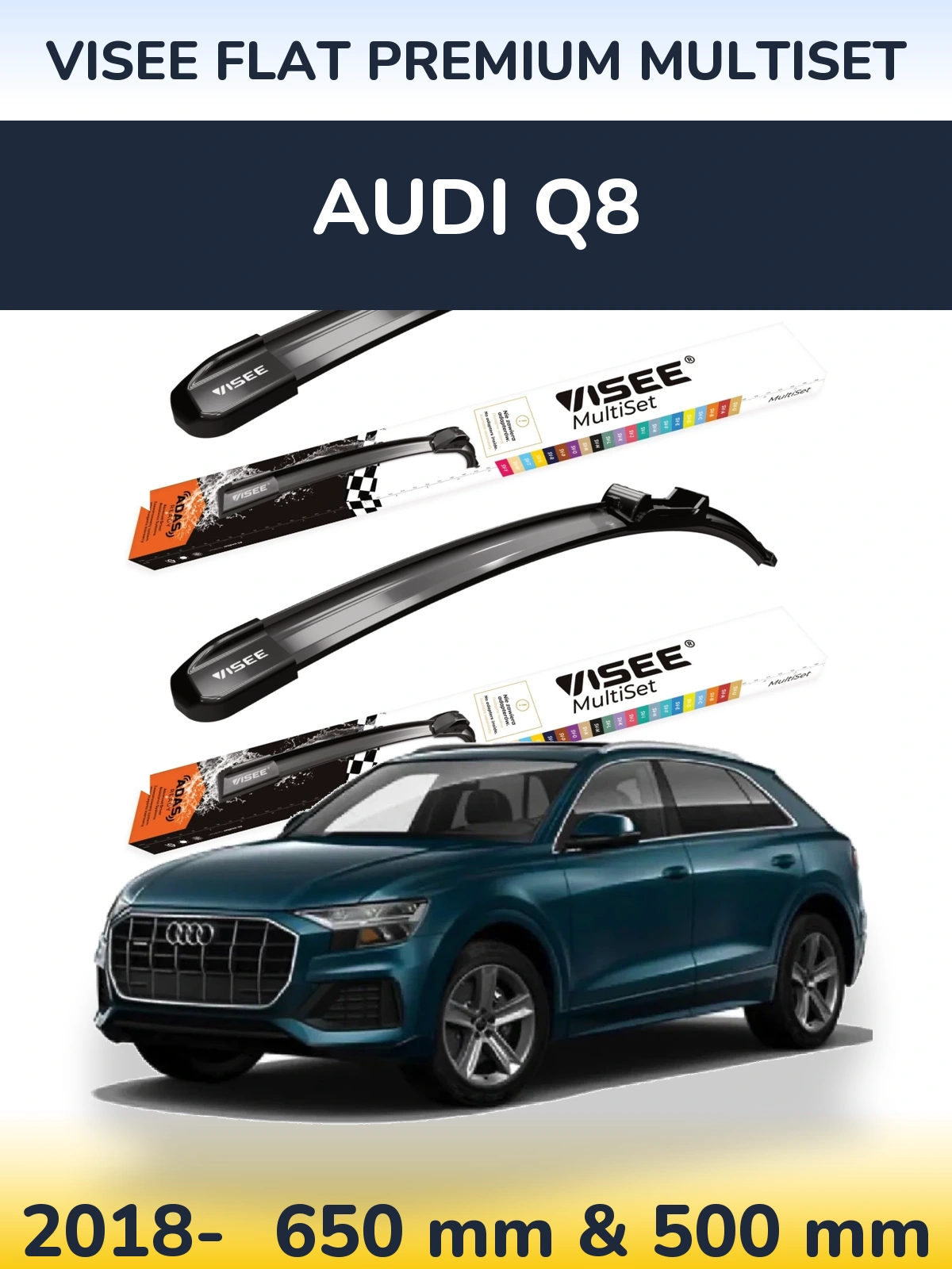 Torkarblad VISEE FLAT PREMIUM MultiSet för Audi Q8