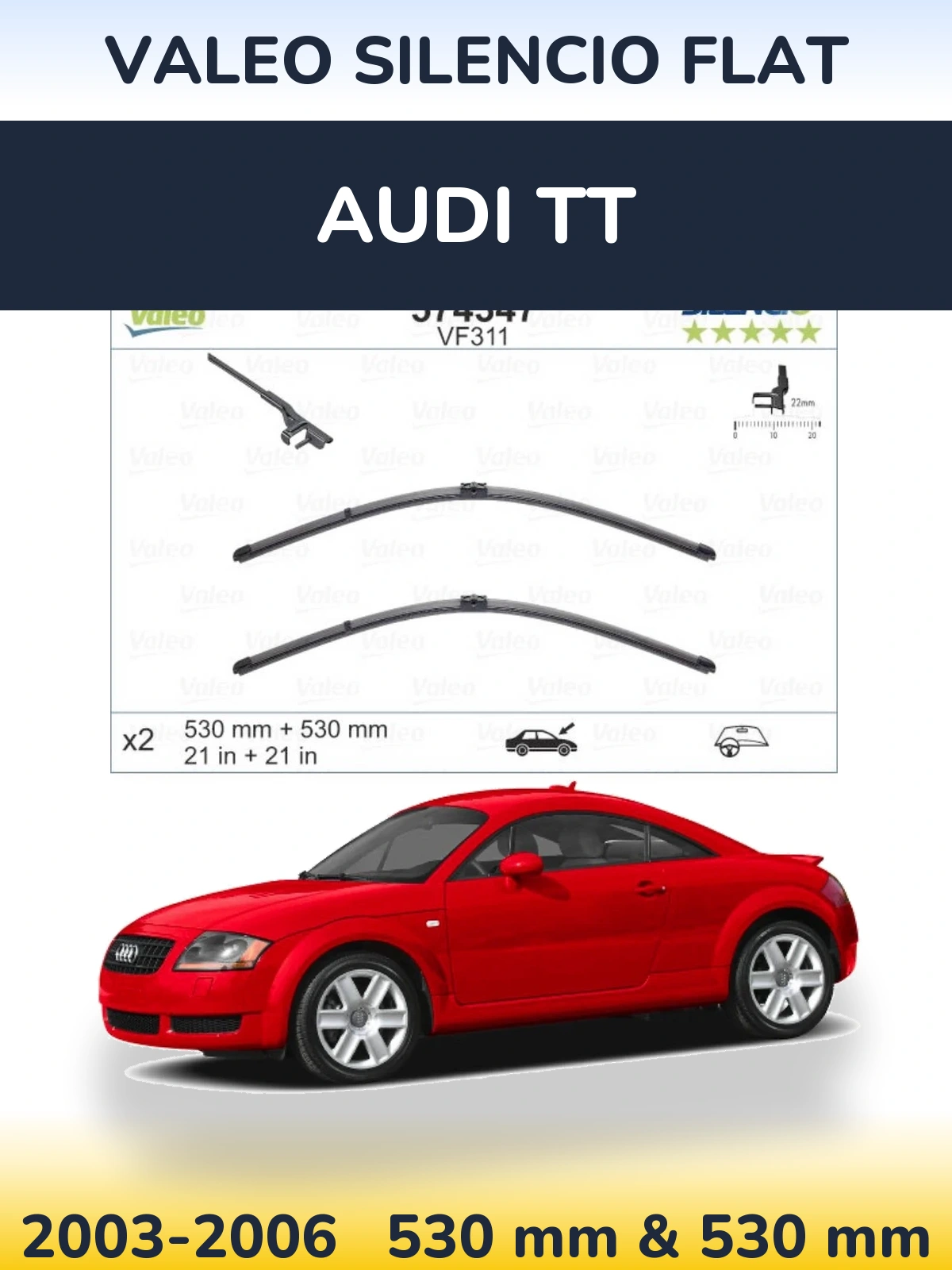 Torkarblad Valeo Silencio Flat för Audi TT