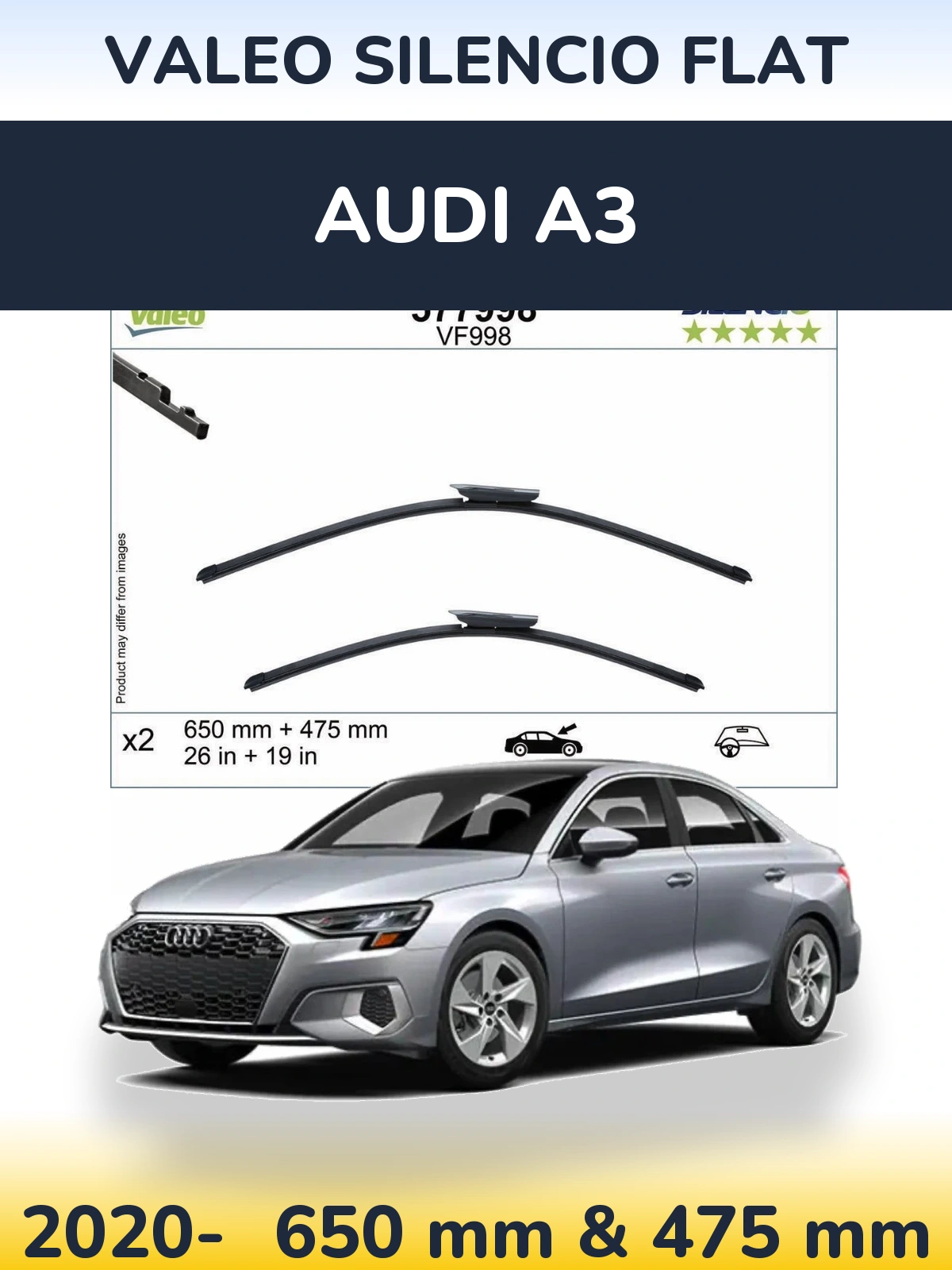 Torkarblad Valeo Silencio Flat för Audi A3