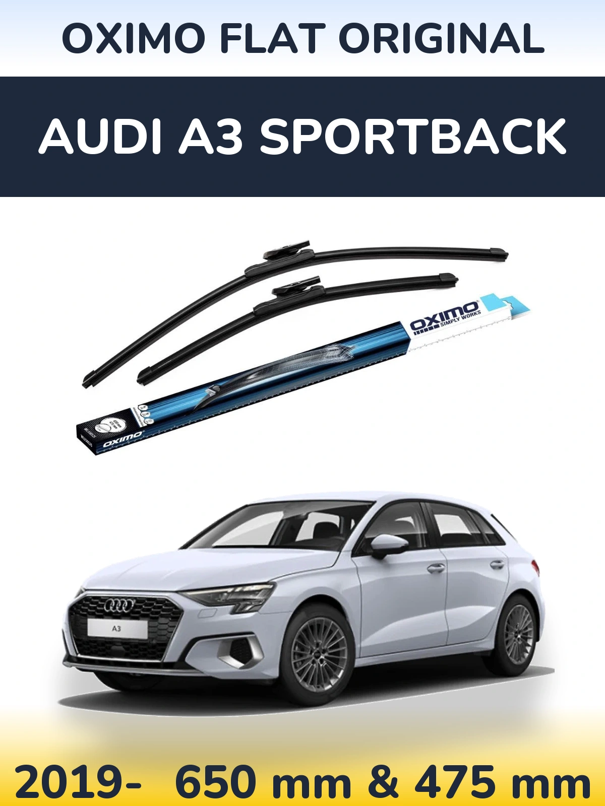 Torkarblad Oximo Flat Original för Audi A3 Sportback