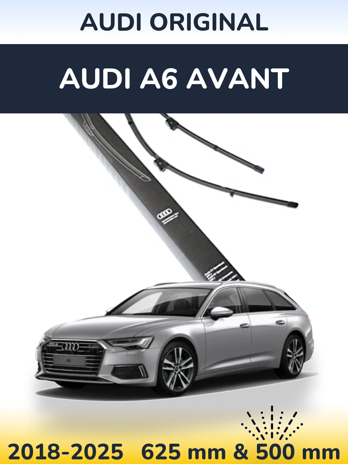 Комплект передніх щіток Audi OEM Audi Original 625 & 500 мм для Audi A6 Avant 2018-2025