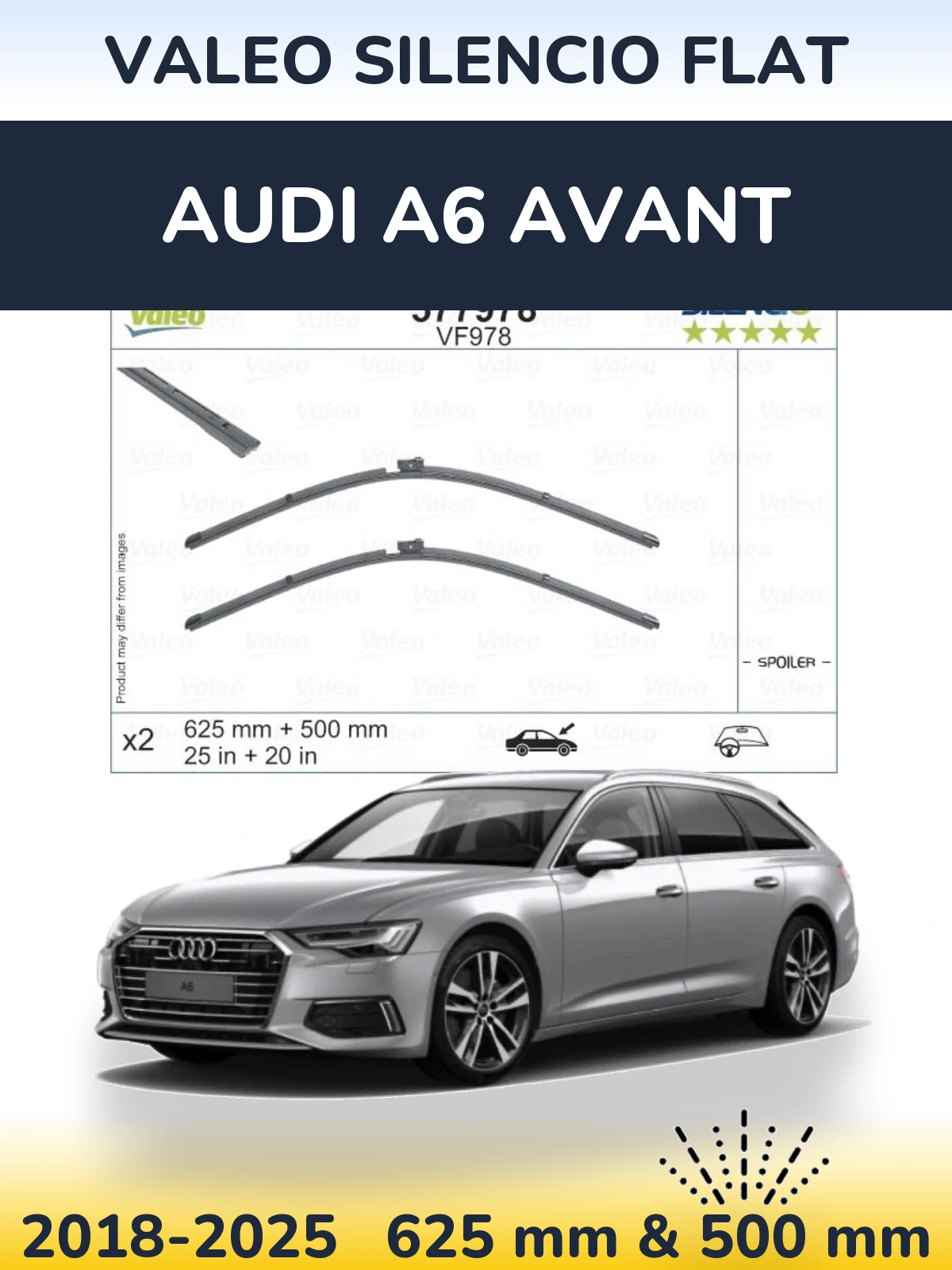 Torkarblad Valeo Silencio Flat för Audi A6 Avant