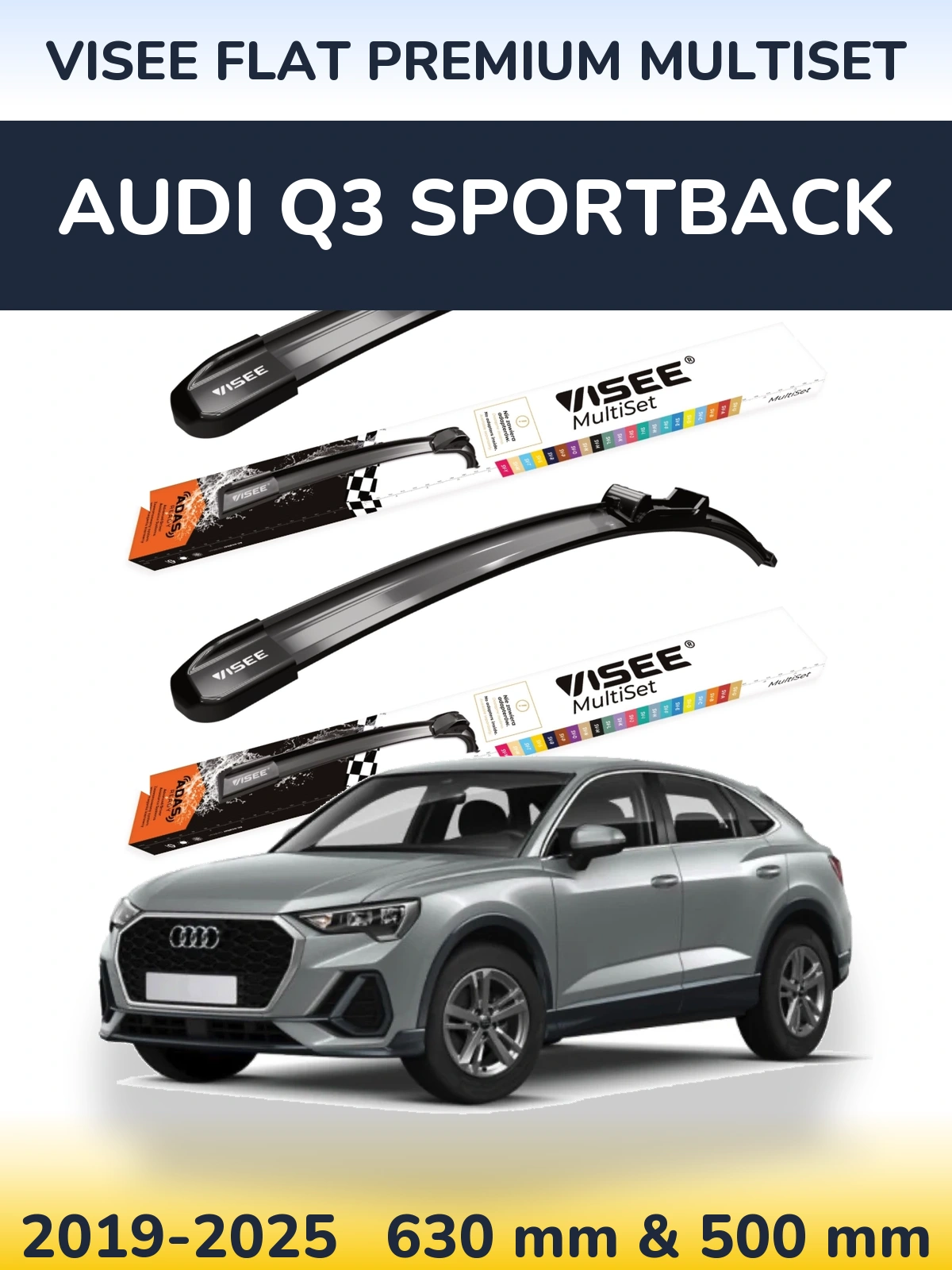 Torkarblad VISEE FLAT PREMIUM MultiSet för Audi Q3 Sportback