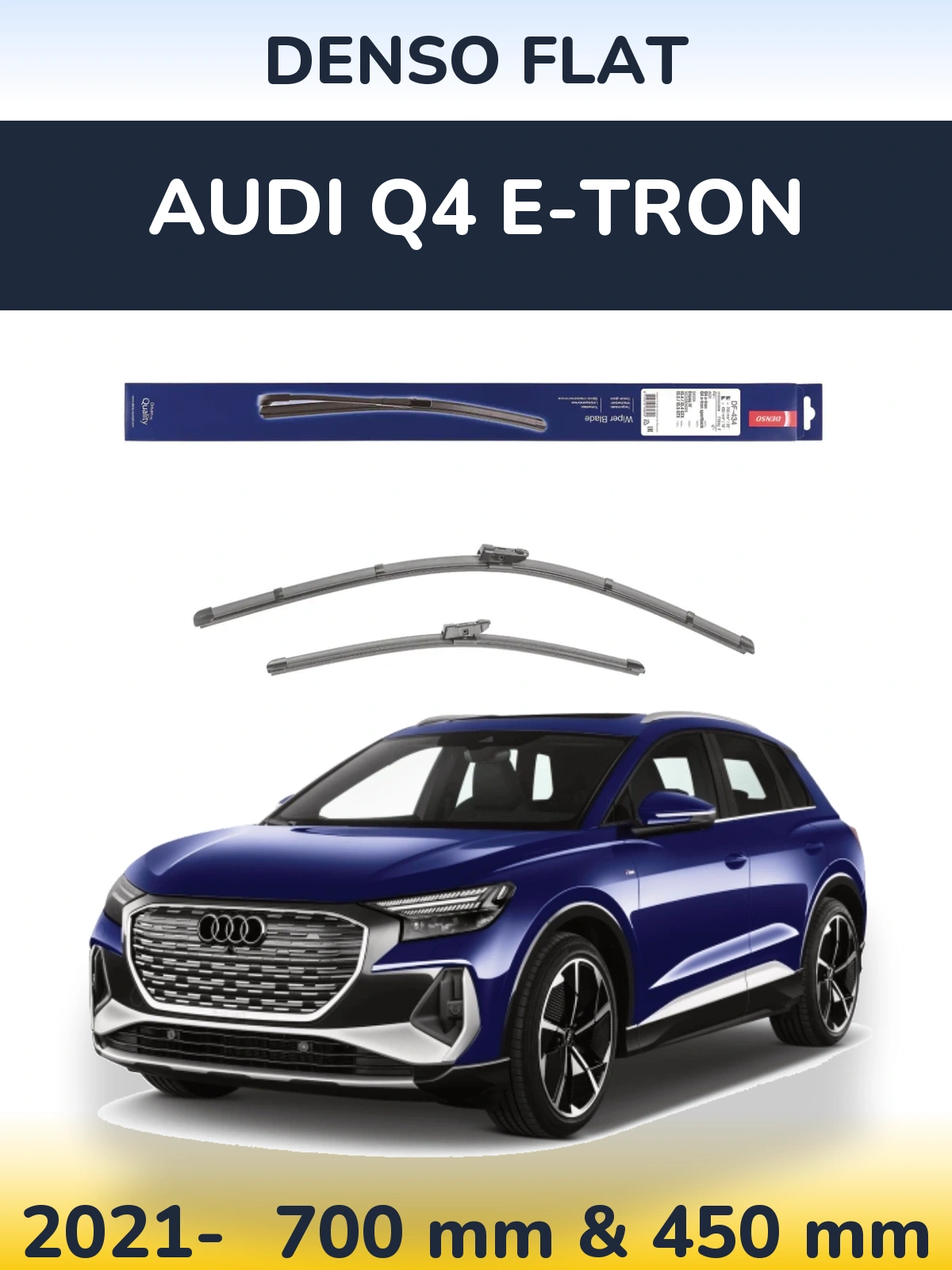Комплект передних дворников Denso Flat 700 & 450 мм для Audi Q4 e-tron 2021-2026